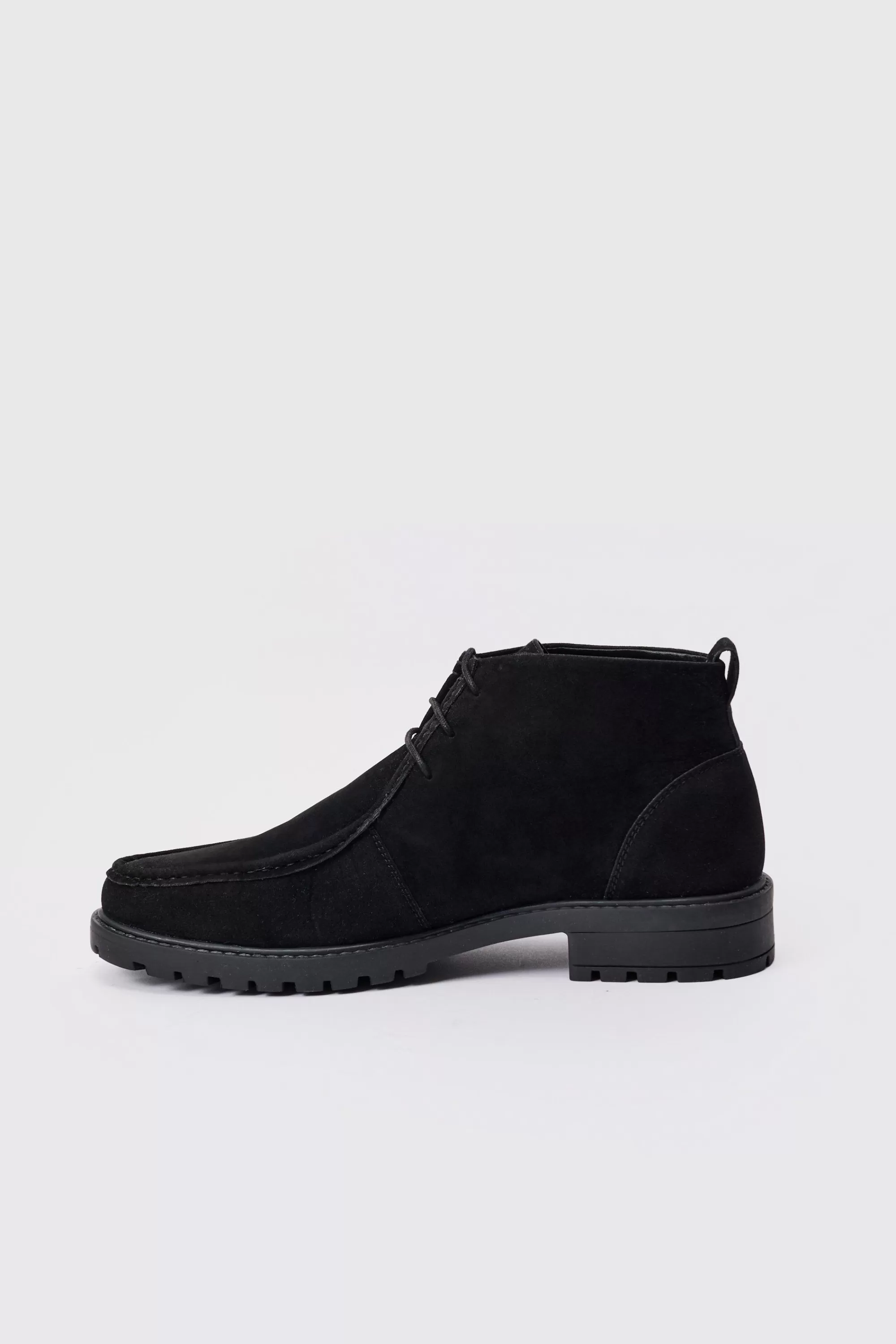 boohooMAN Faux Suede Apron Front Boots In | UK