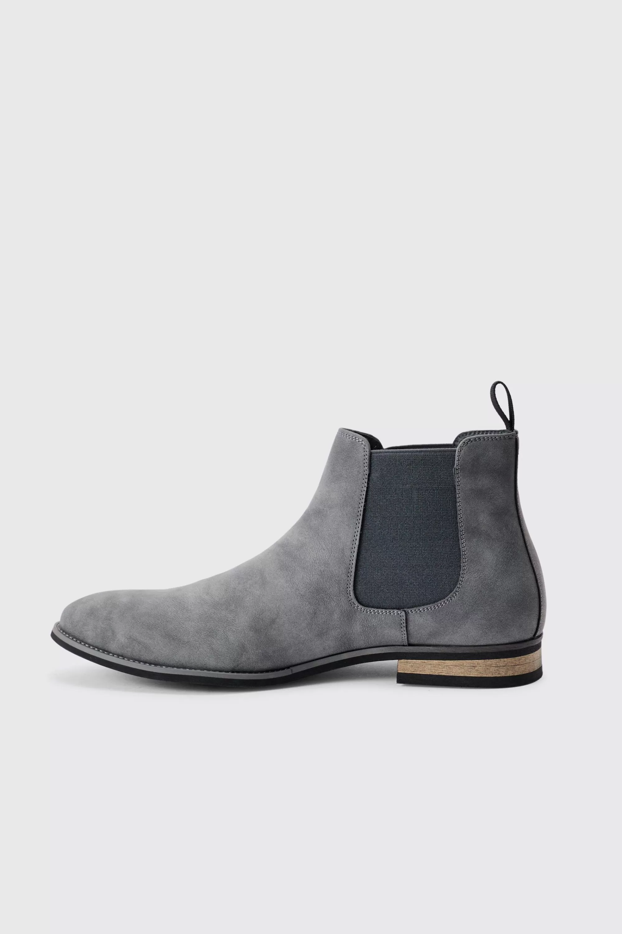 boohooMAN Faux Suede Chelsea Boot In | UK