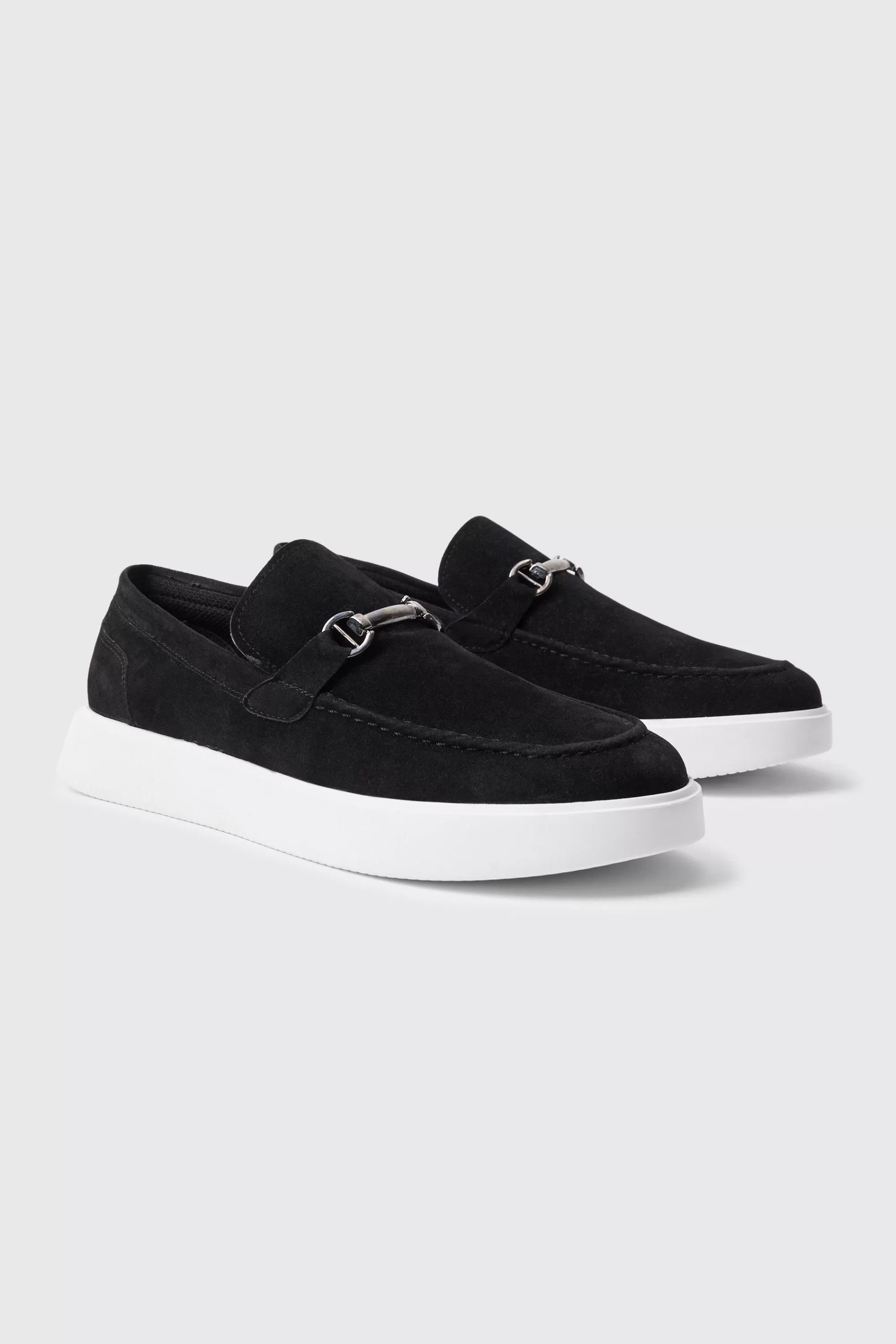 boohooMAN Faux Suede Chunky Snaffle Loafer | UK