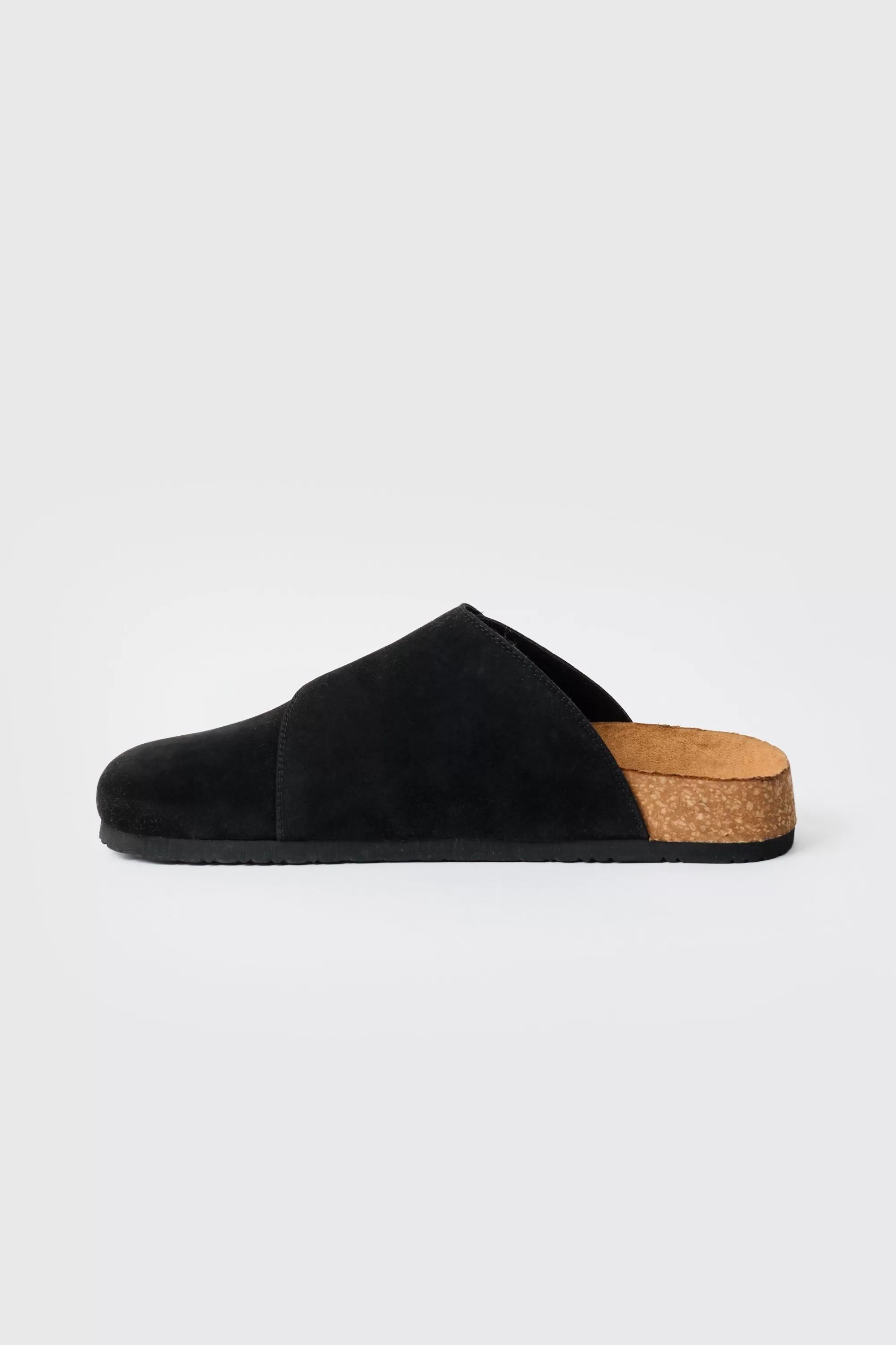 boohooMAN Faux Suede Cross Over Strap Mule In | UK