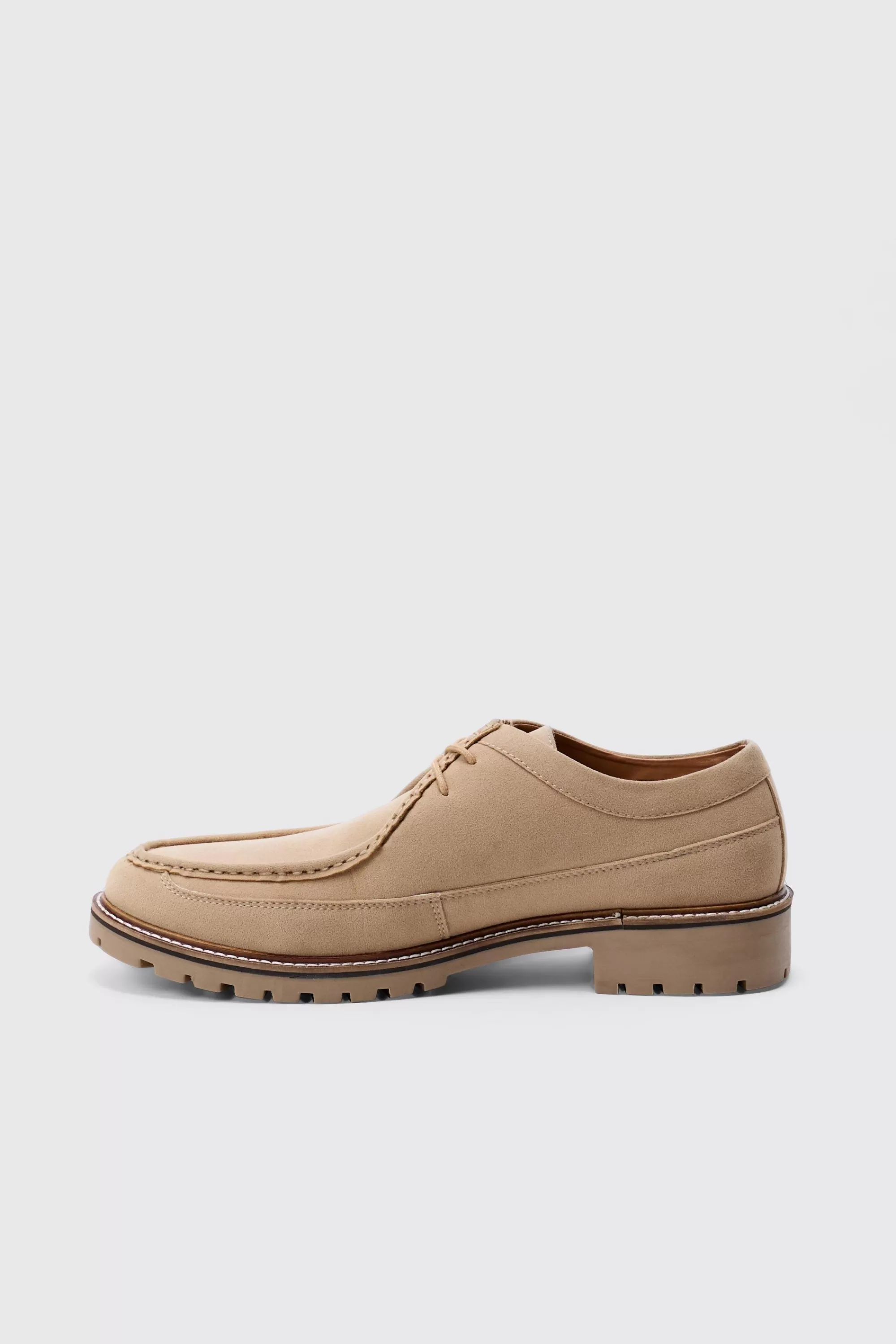 boohooMAN Faux Suede Derby Shoes In | UK