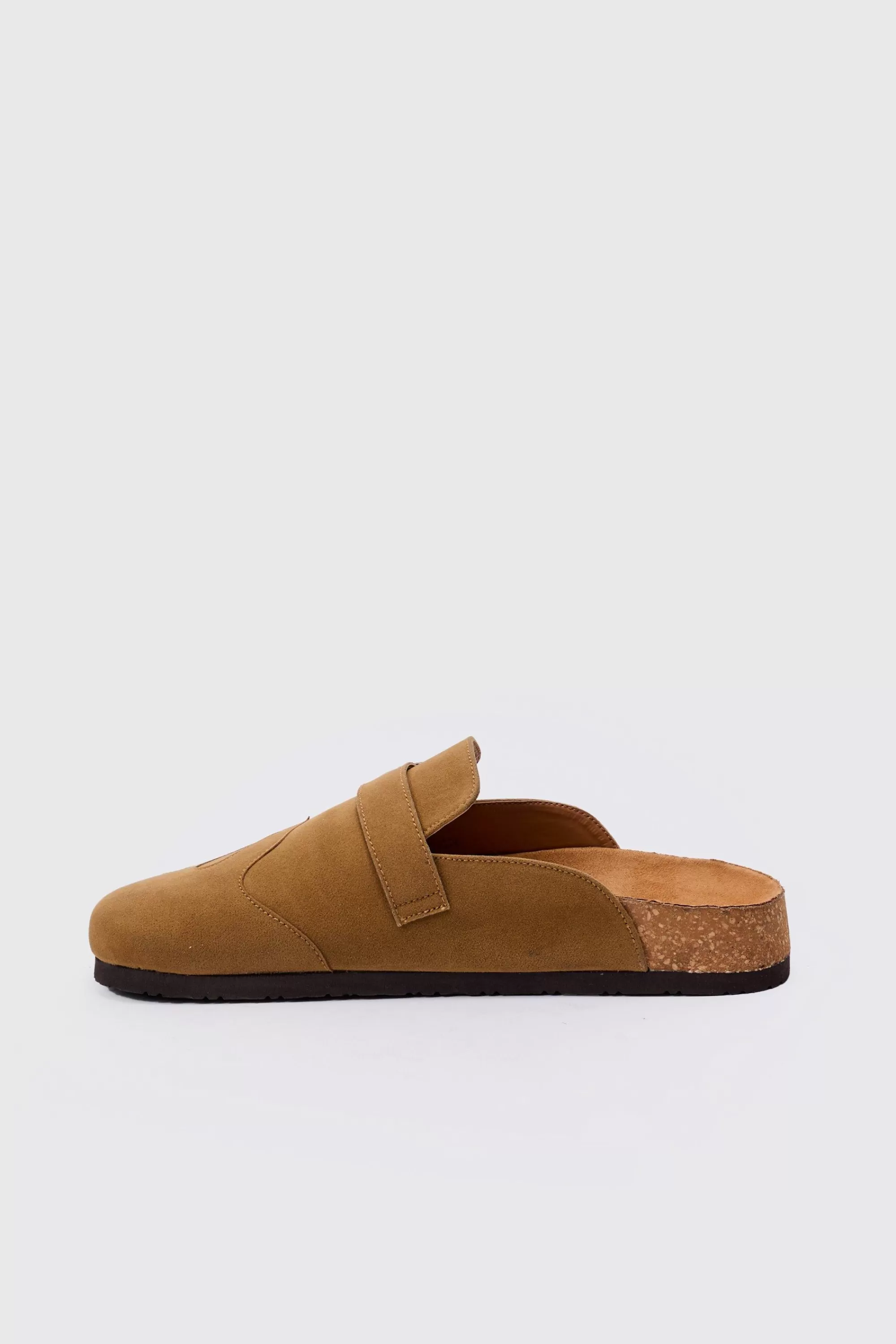 boohooMAN Faux Suede Flame Mule In | UK