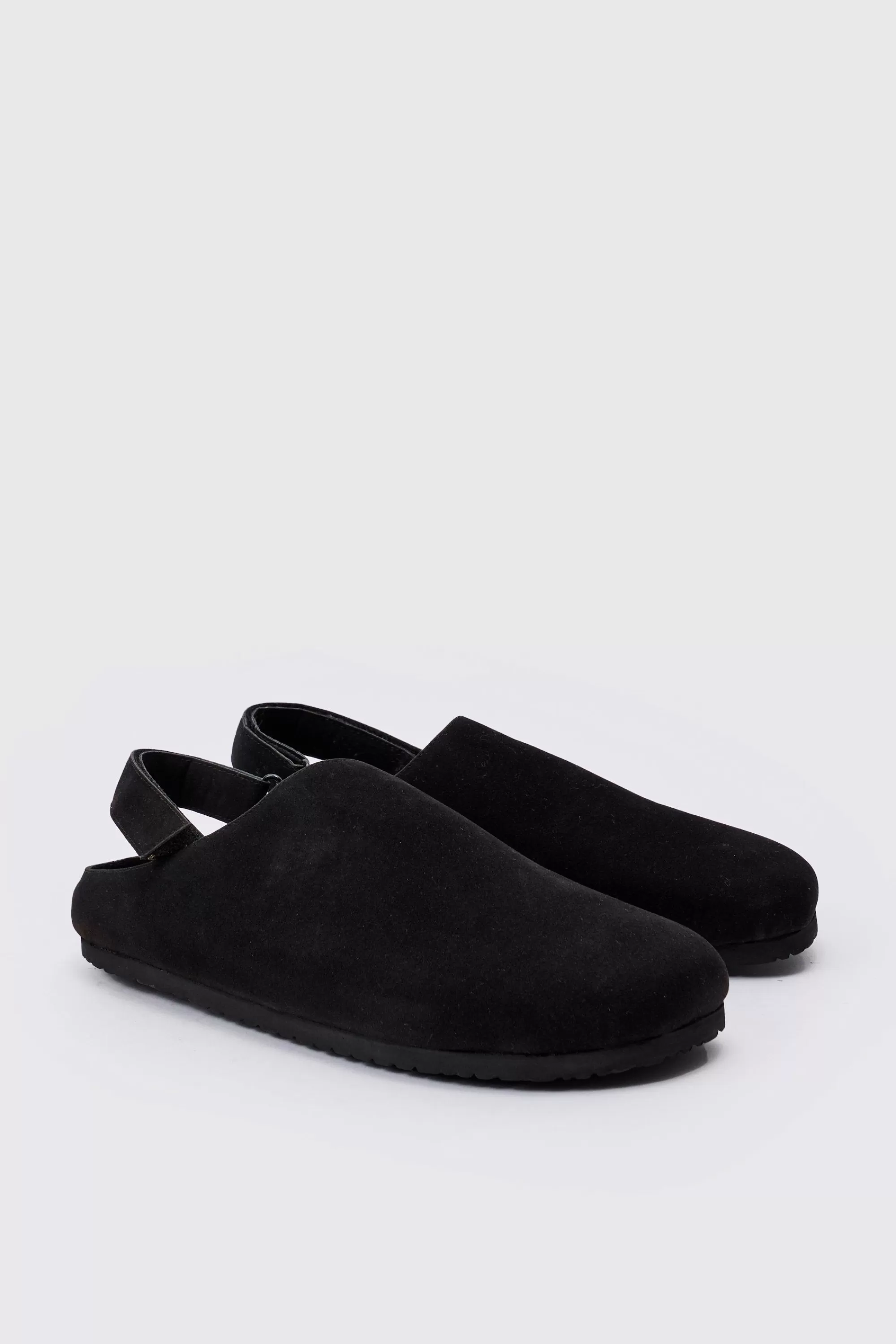 boohooMAN Faux Suede Sling Back Mule In | UK