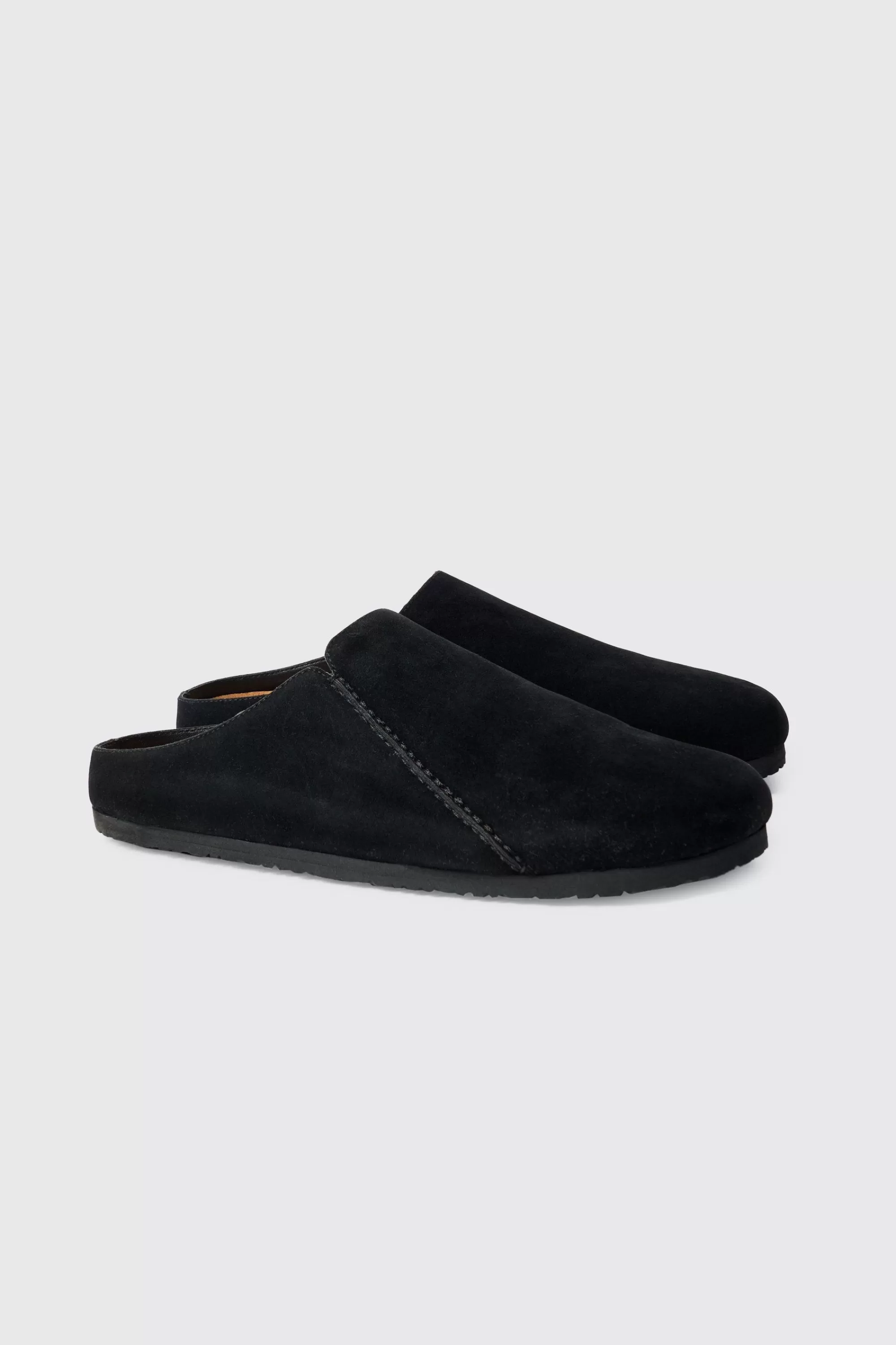 boohooMAN Faux Suede Slip On Mule In | UK