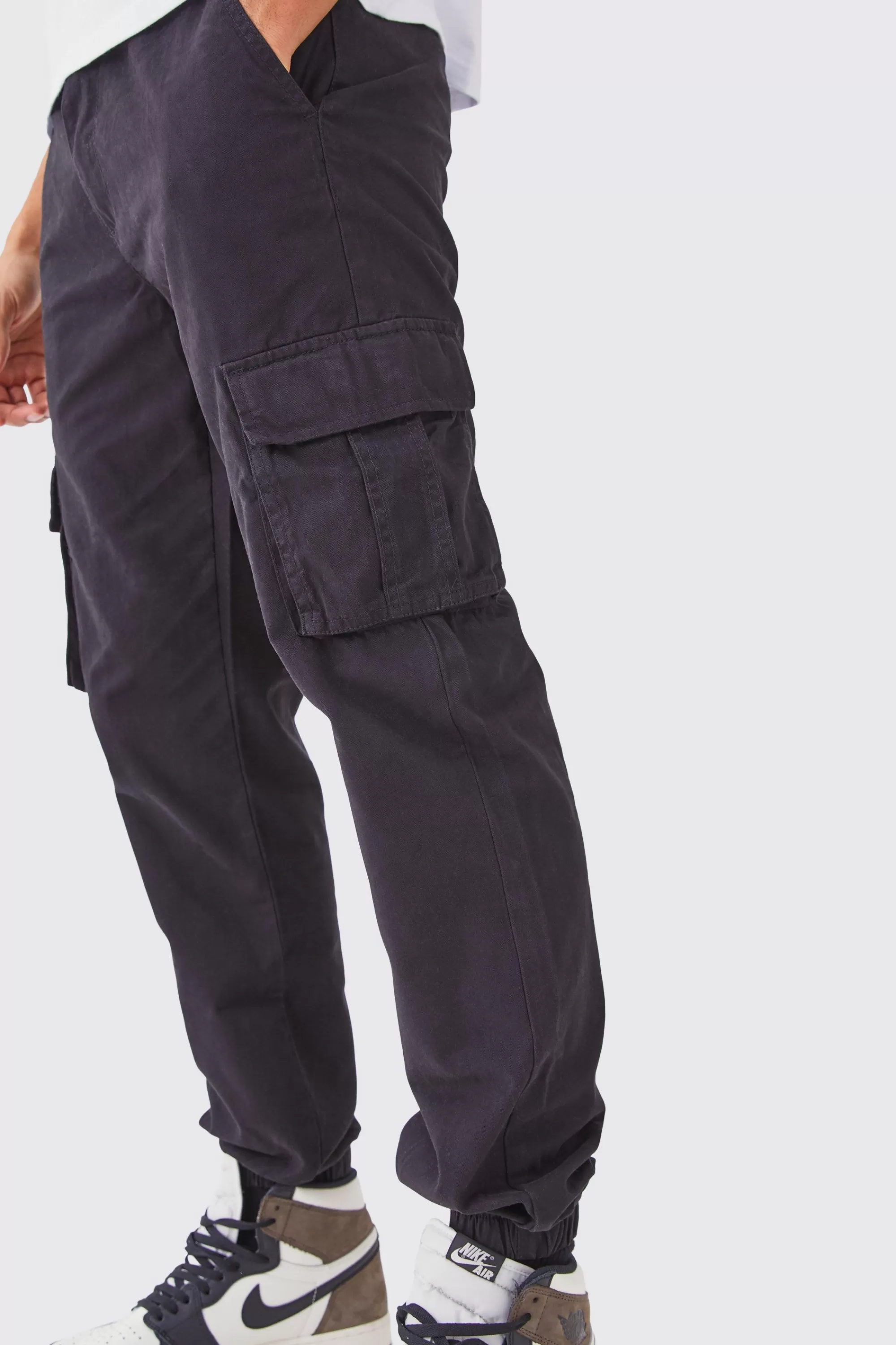 boohooMAN Fixed Waist Cargo Joggers | UK