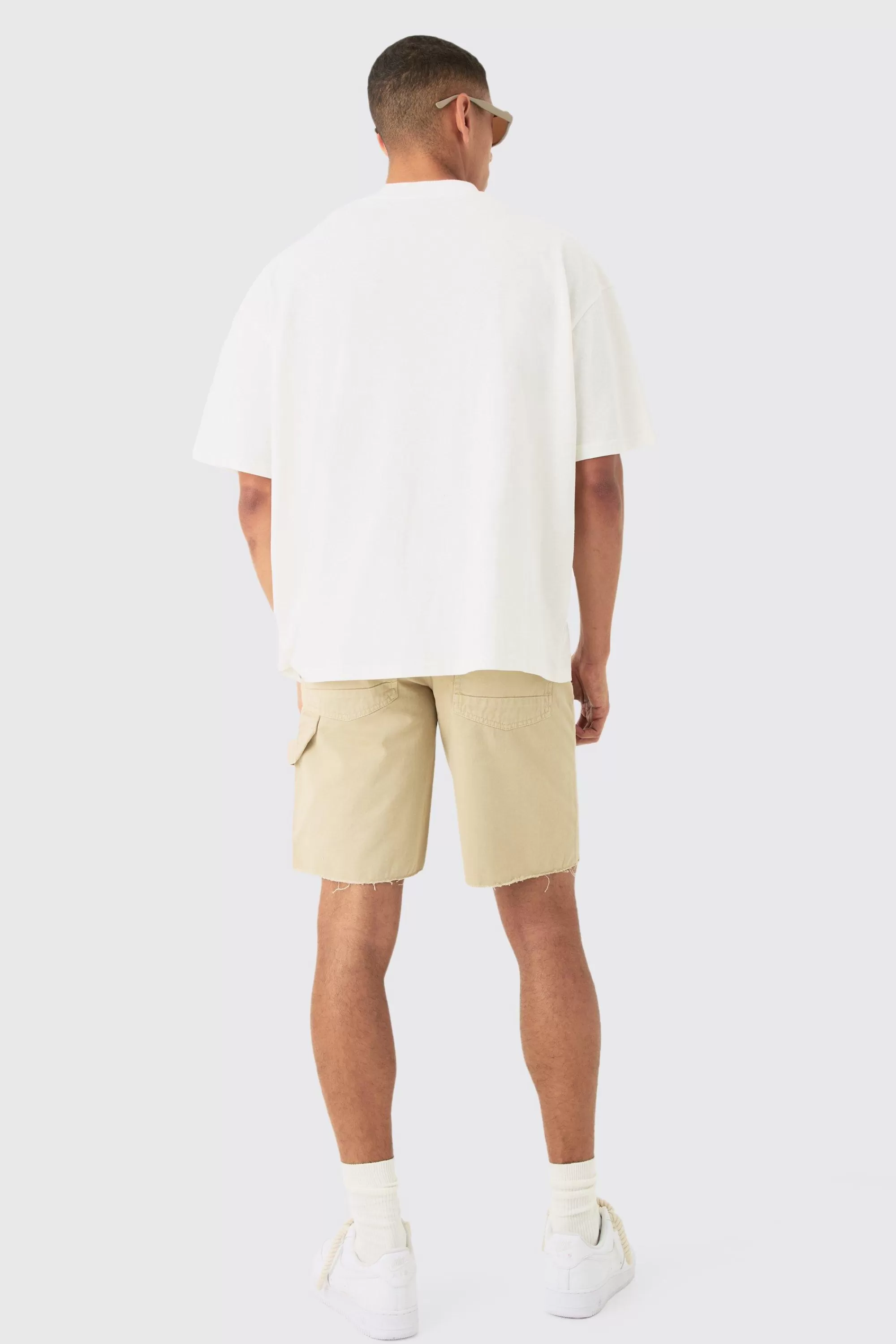boohooMAN Fixed Waist Relaxed Carpenter Shorts | UK
