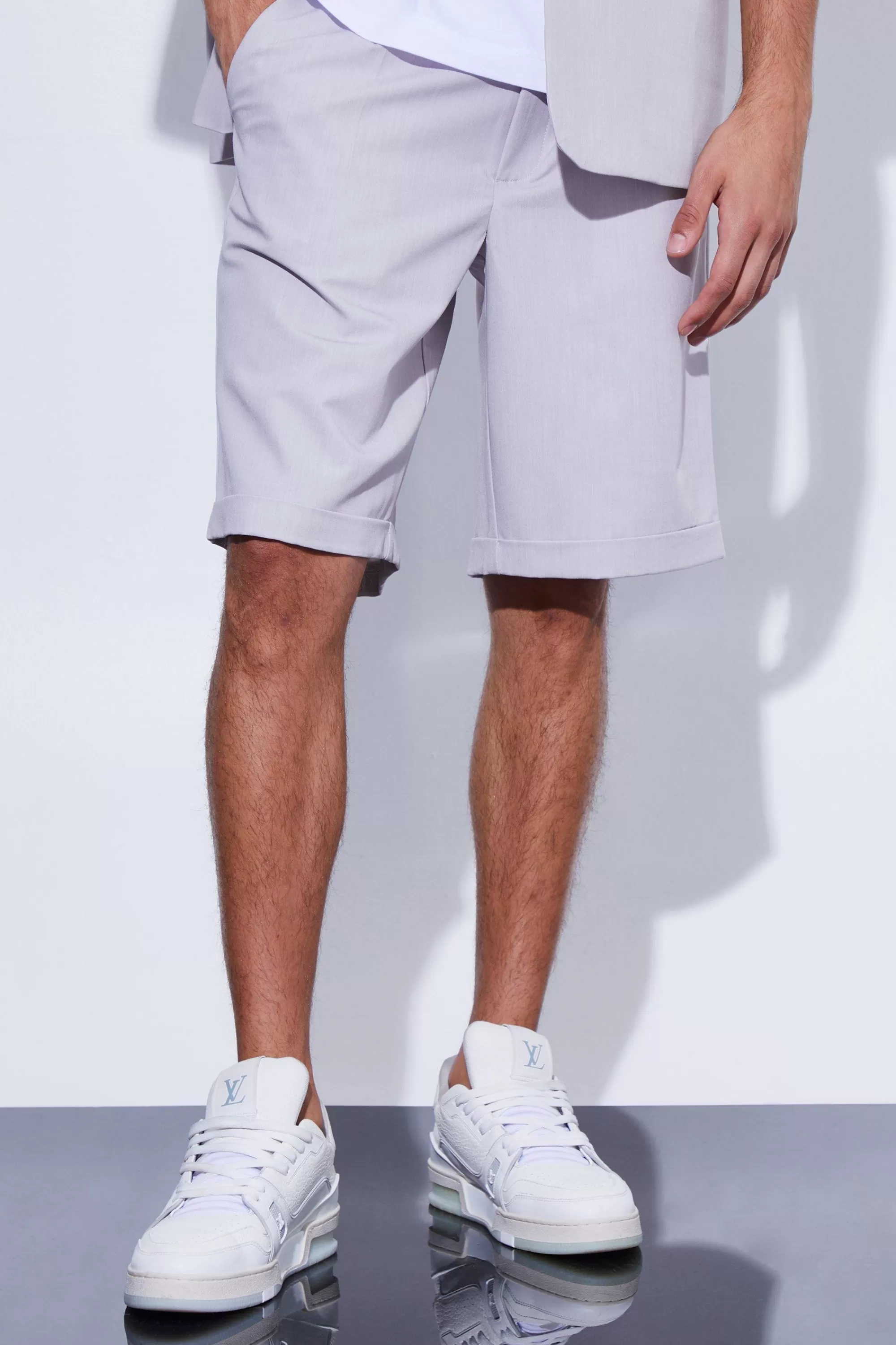 boohooMAN Fixed Waist Relaxed Suit Shorts | UK