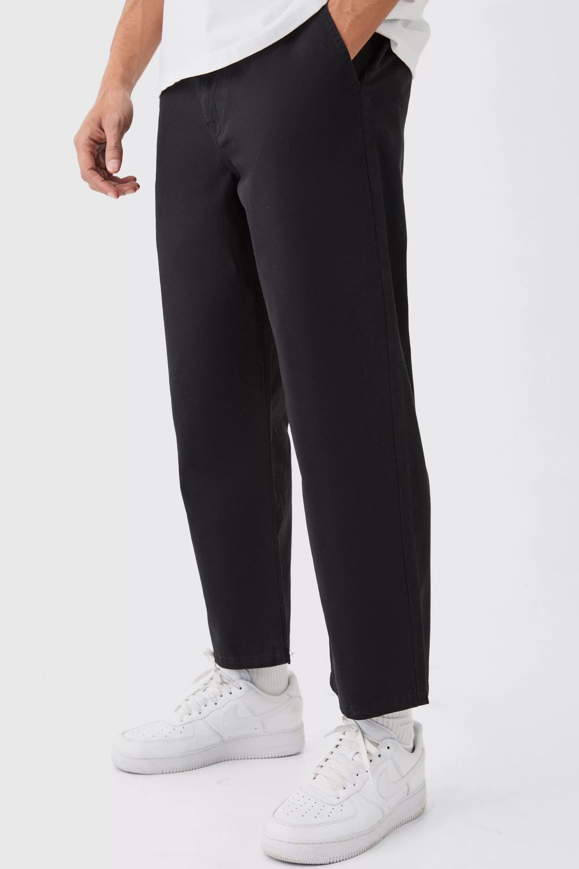 boohooMAN Fixed Waist Skate Cropped Chino Trouser | UK