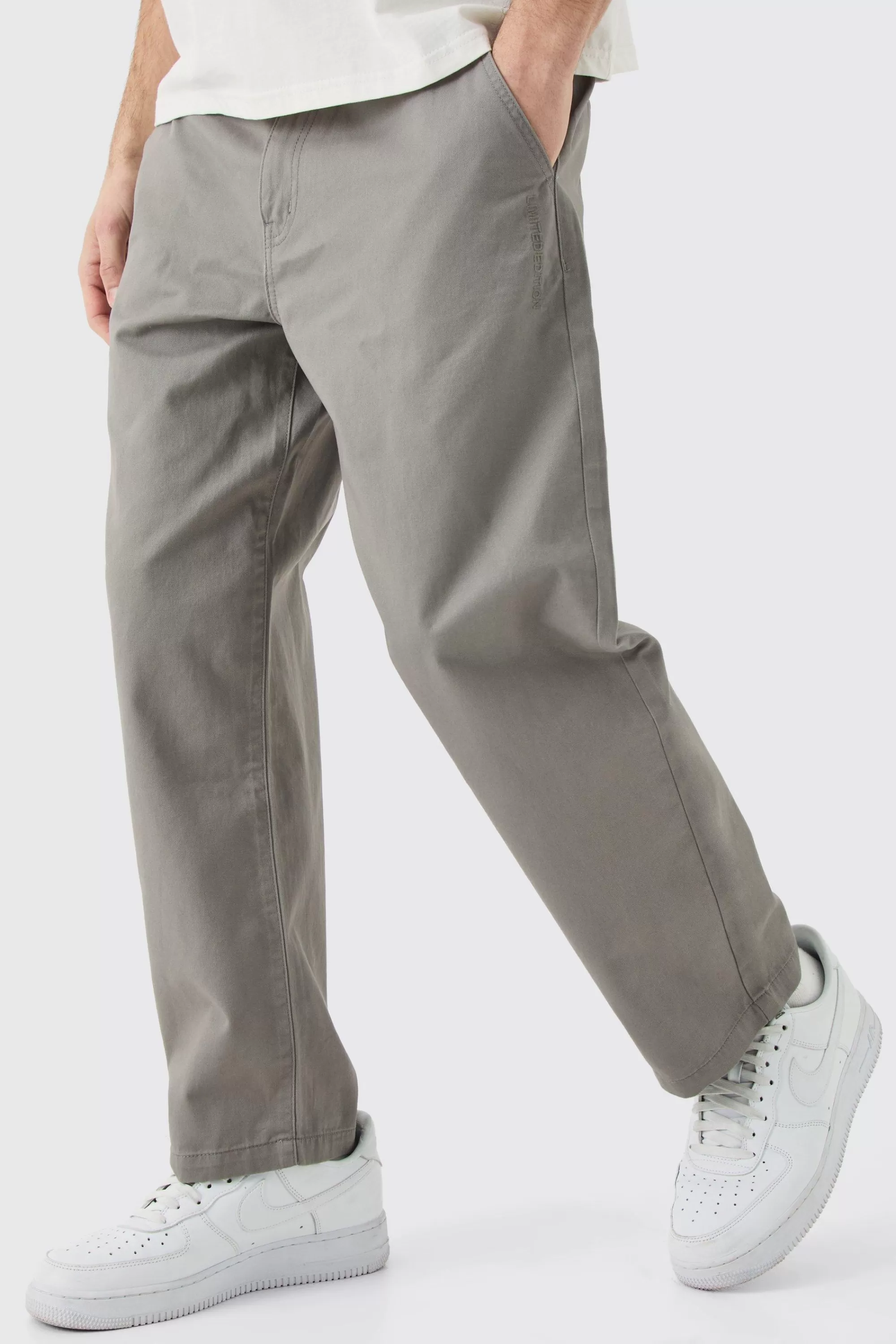boohooMAN Fixed Waist Skate Cropped Chino Trouser | UK