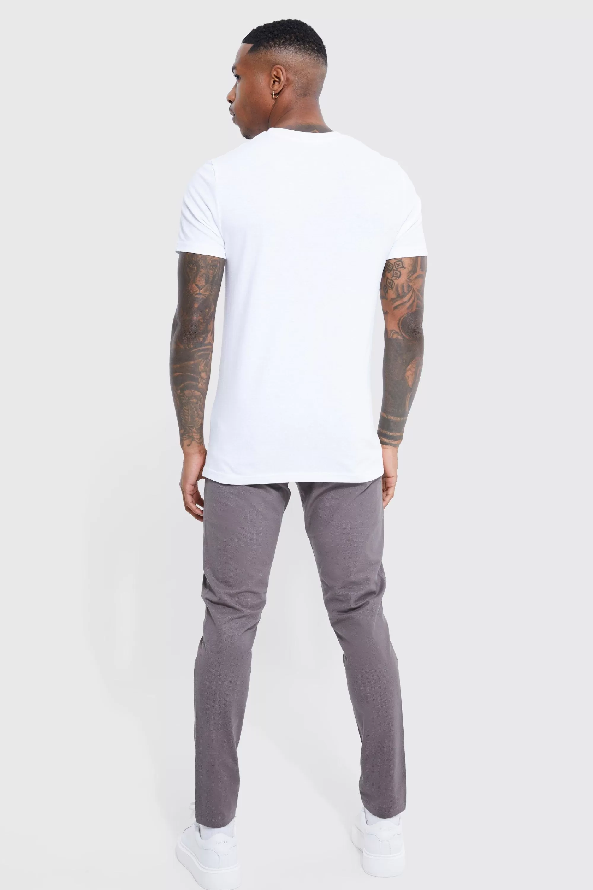 boohooMAN Fixed Waist Skinny Chino | UK