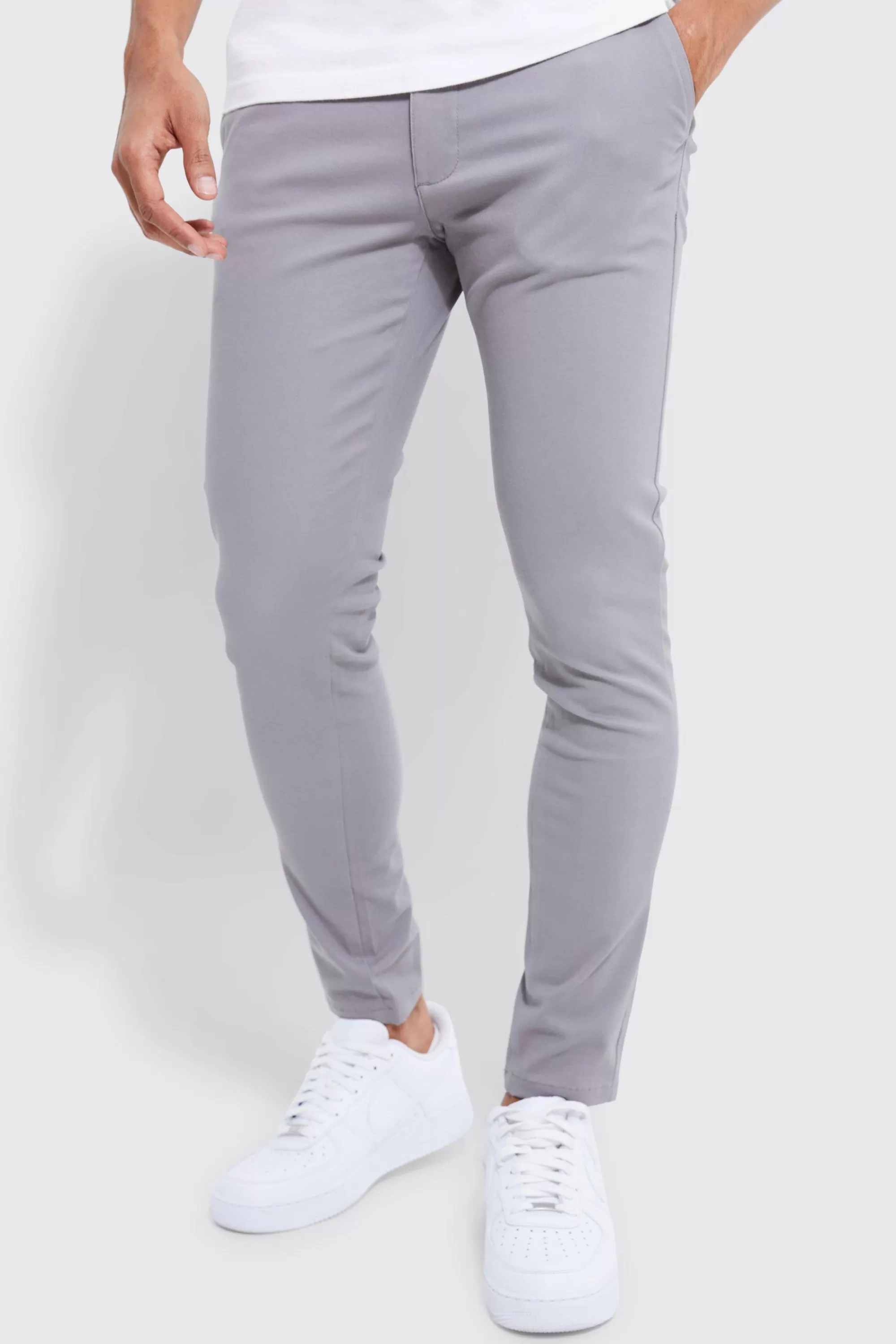 boohooMAN Fixed Waist Skinny Chino Trouser | UK