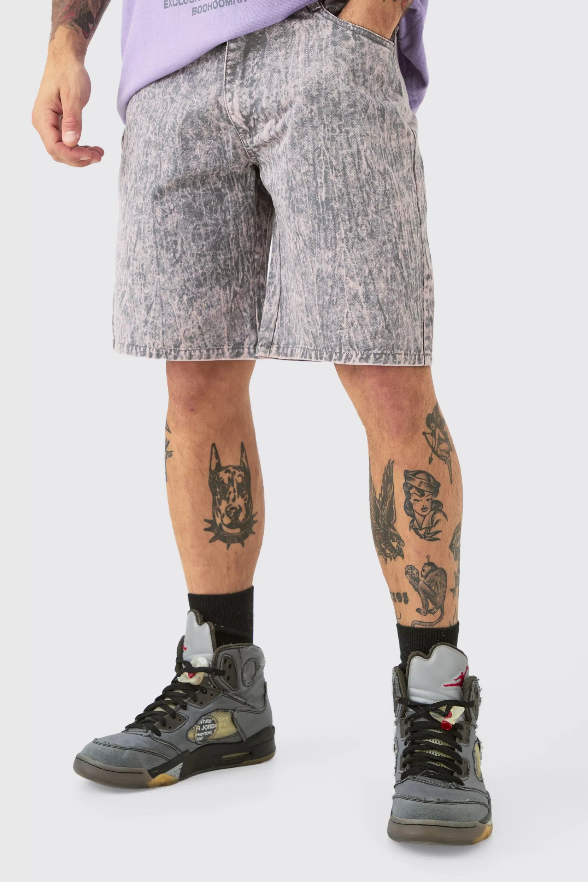 boohooMAN Fixed Waist Washed Relaxed Short | UK