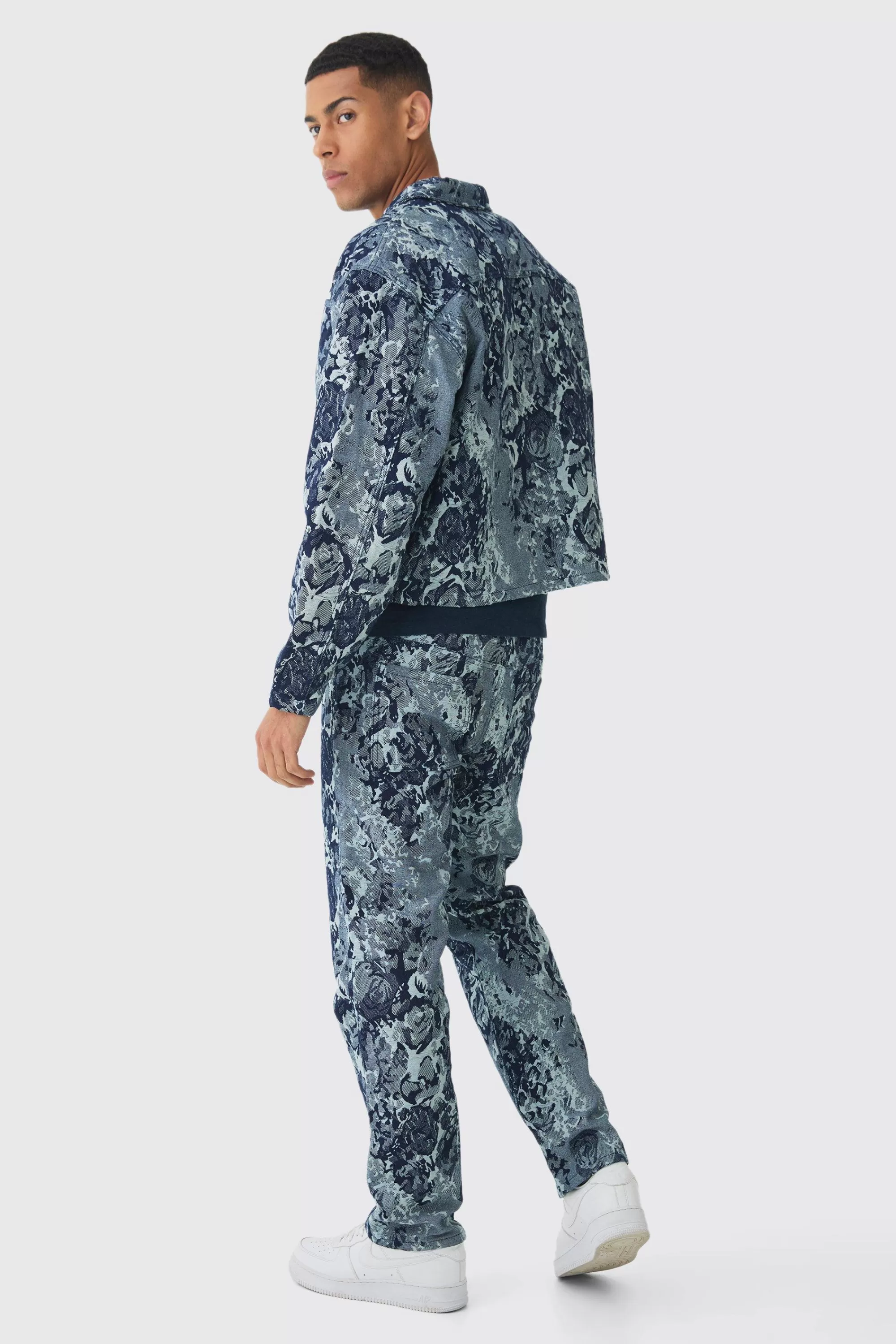 boohooMAN Floral Jacquard Set | UK