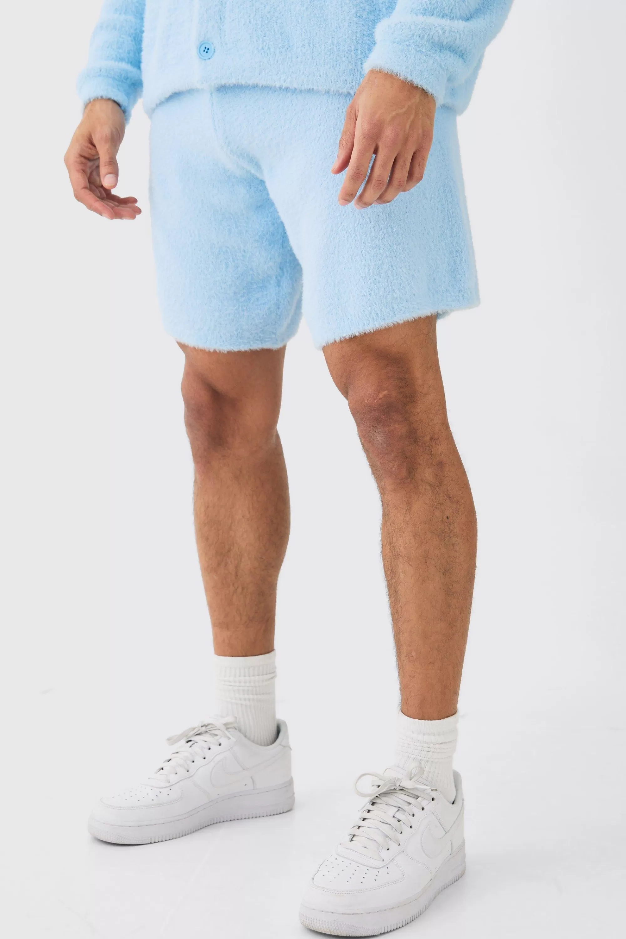 boohooMAN Fluffy Relaxed Short In | UK