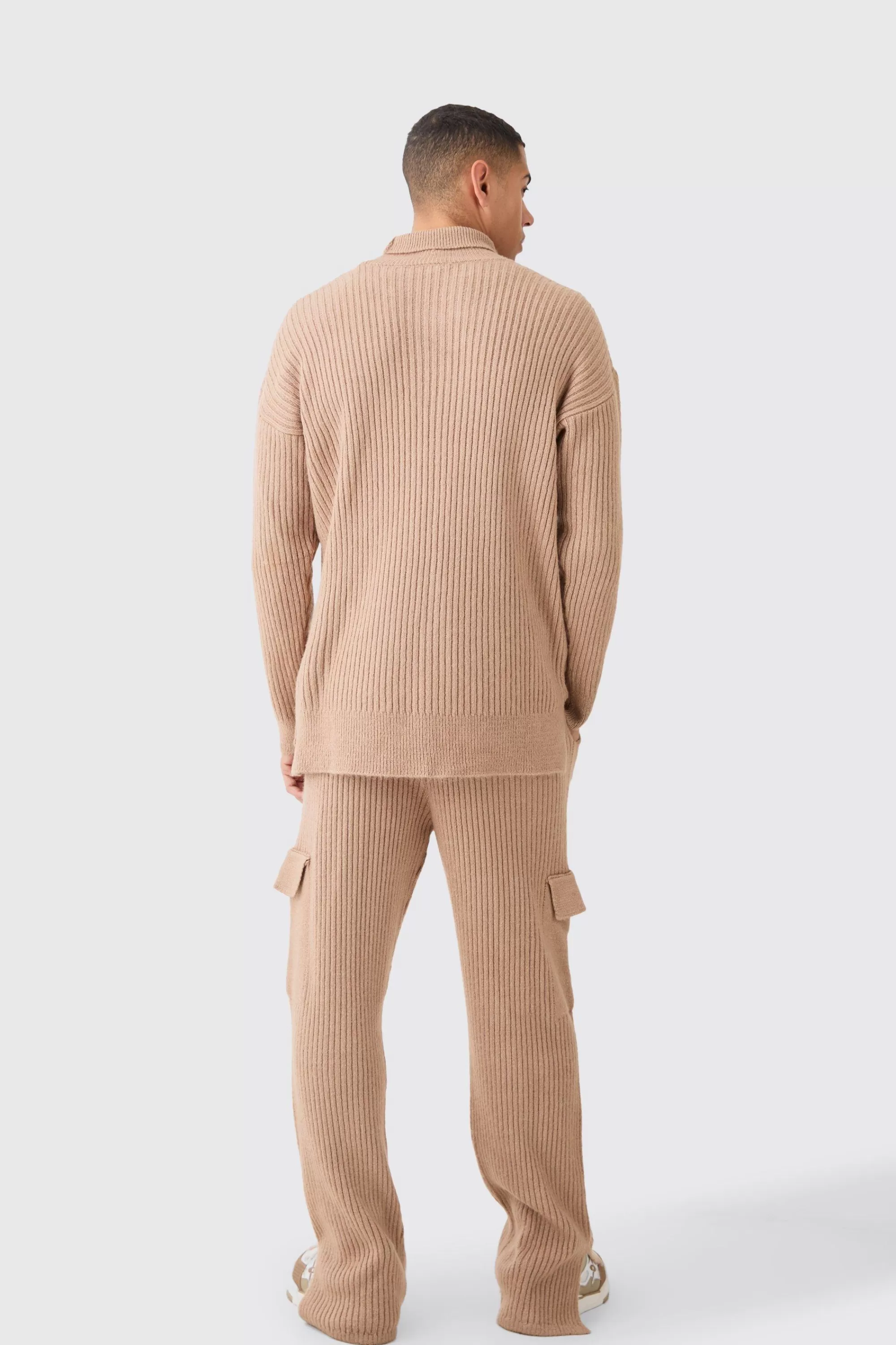 boohooMAN Funnel Neck Marl Ribbed Knit Jumper | UK