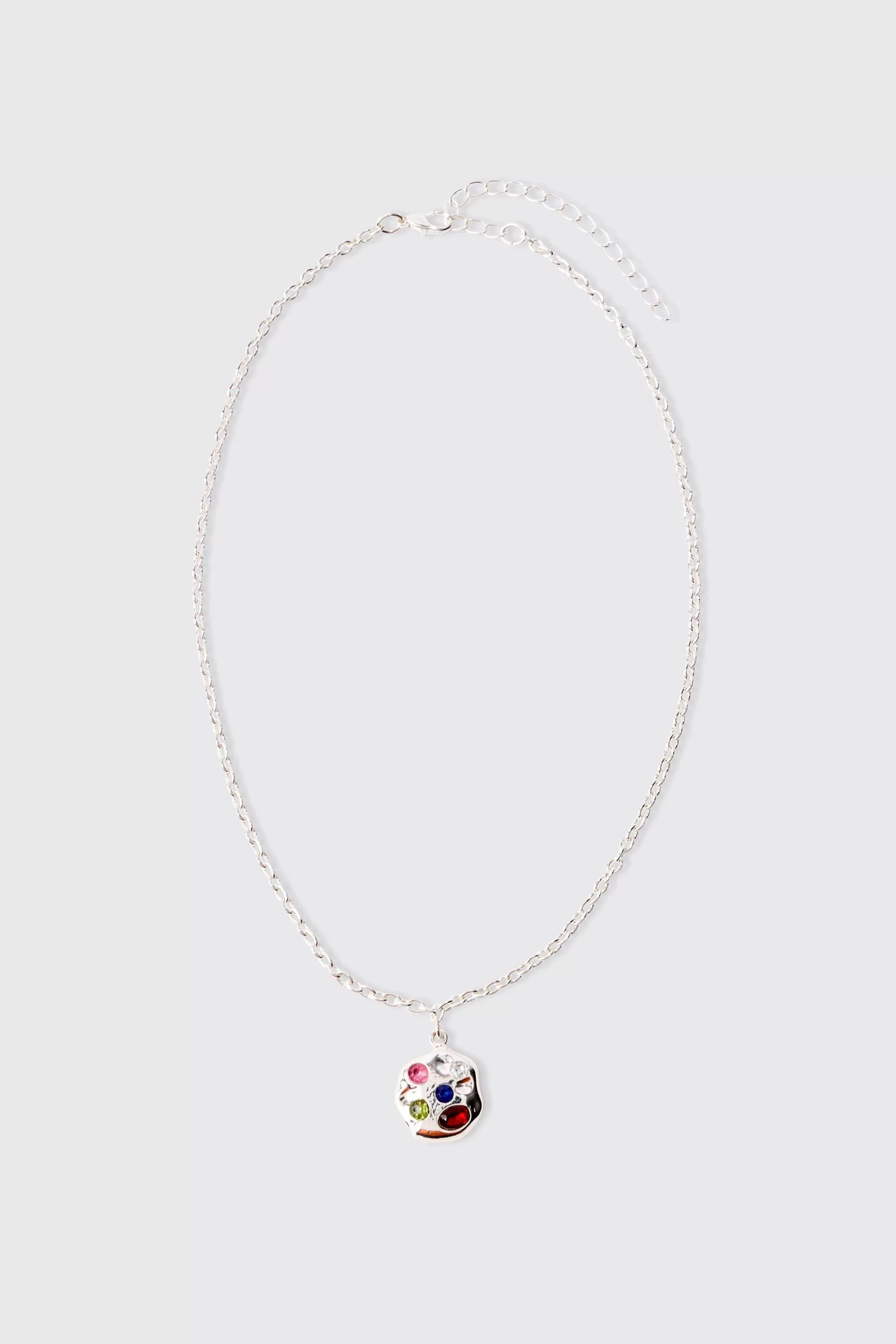 boohooMAN Gem Pendant Chain Necklace In | UK