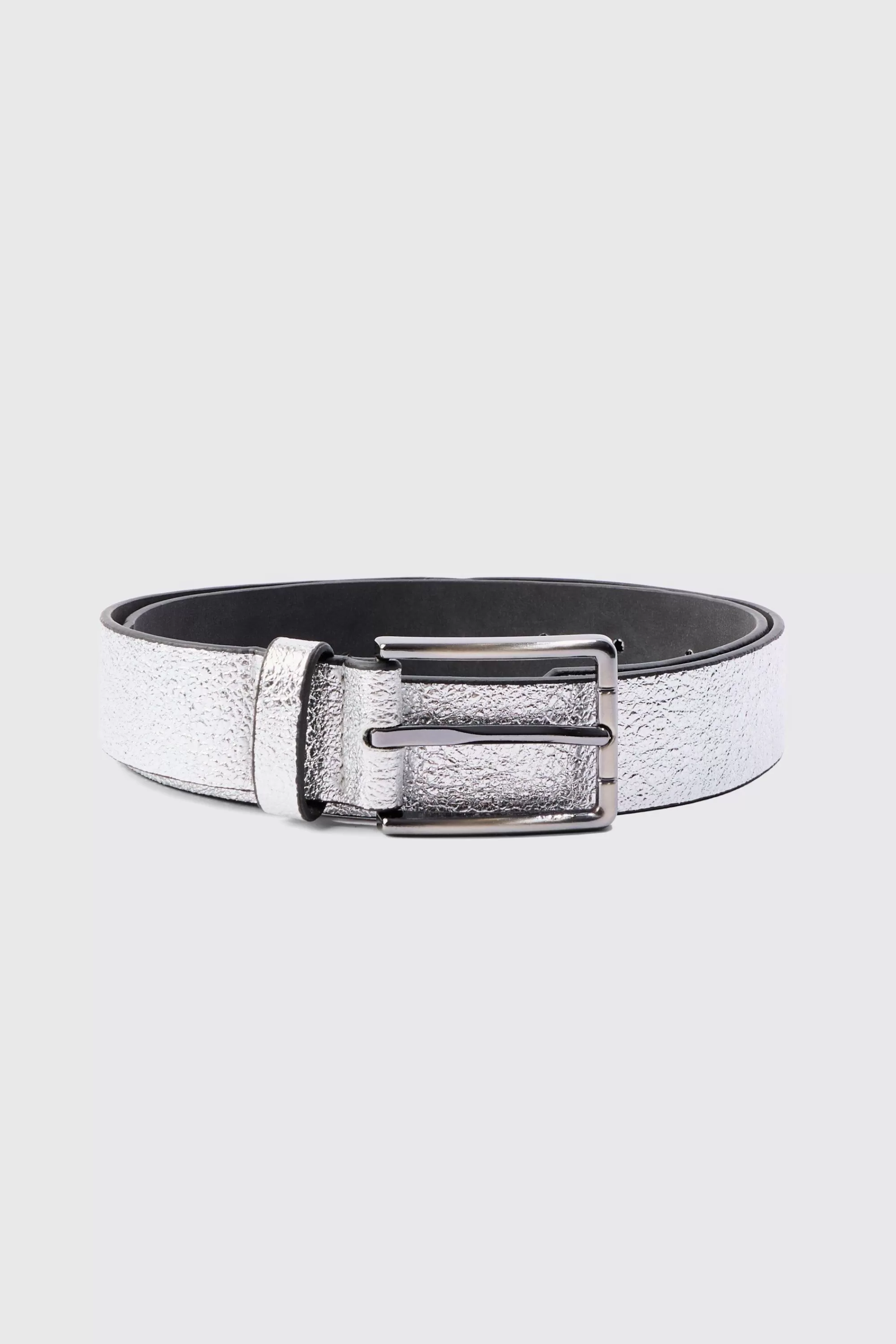 boohooMAN Grain Texture Belt In | UK