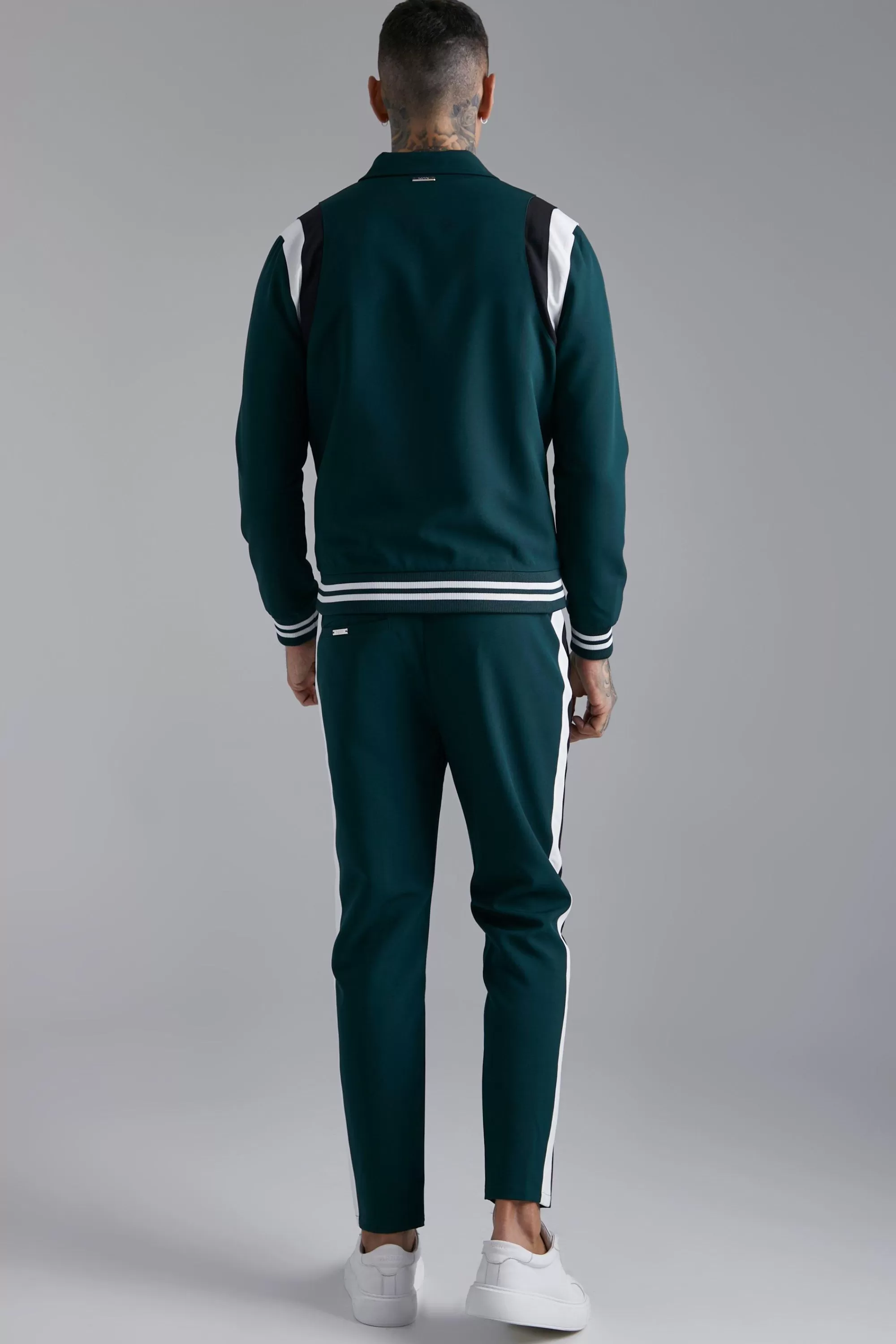 boohooMAN Tailored Varsity Bomber And Trouser Set | UK