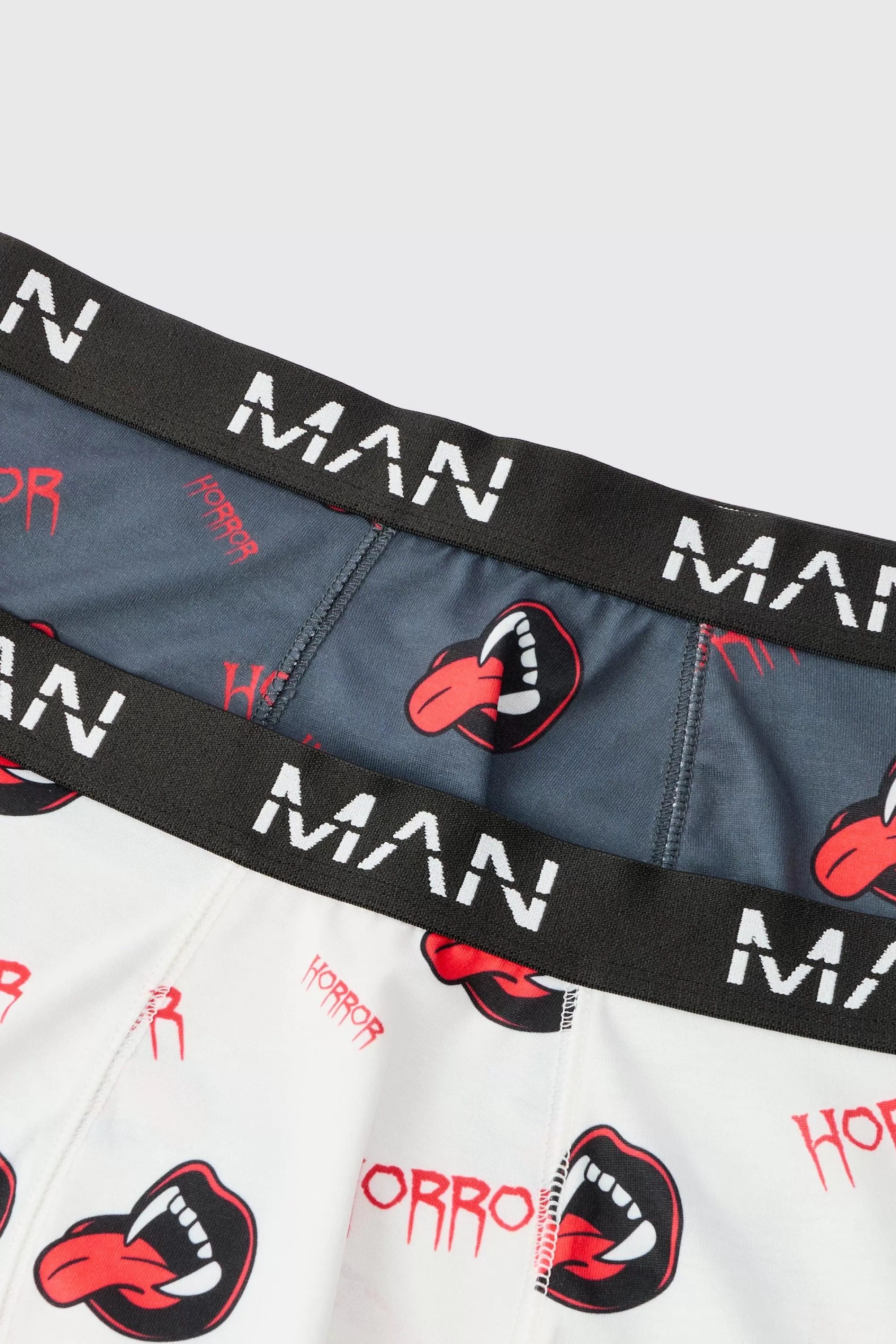 boohooMAN Halloween 2 Pack Man Horror Fangs Printed Boxers | UK