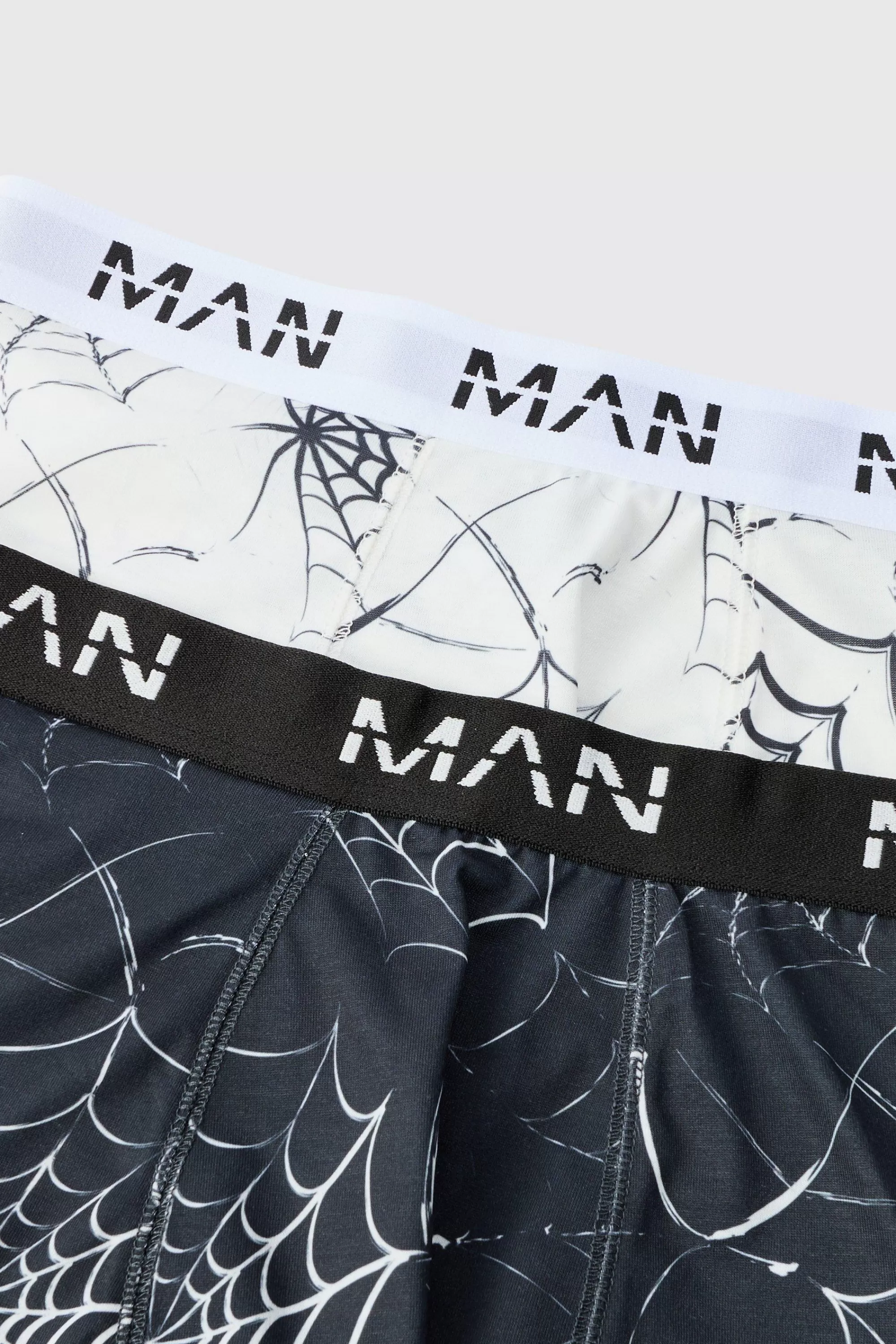 boohooMAN Halloween 2 Pack Man Spider Web Printed Boxers | UK