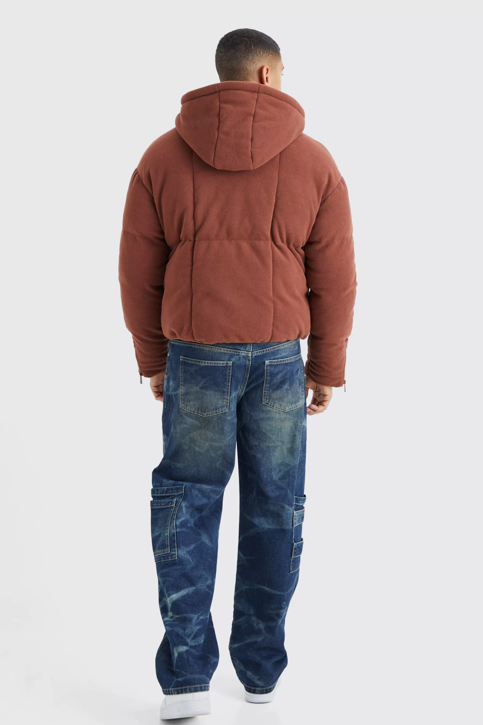 boohooMAN Heavy Fleece Hooded Puffer | UK