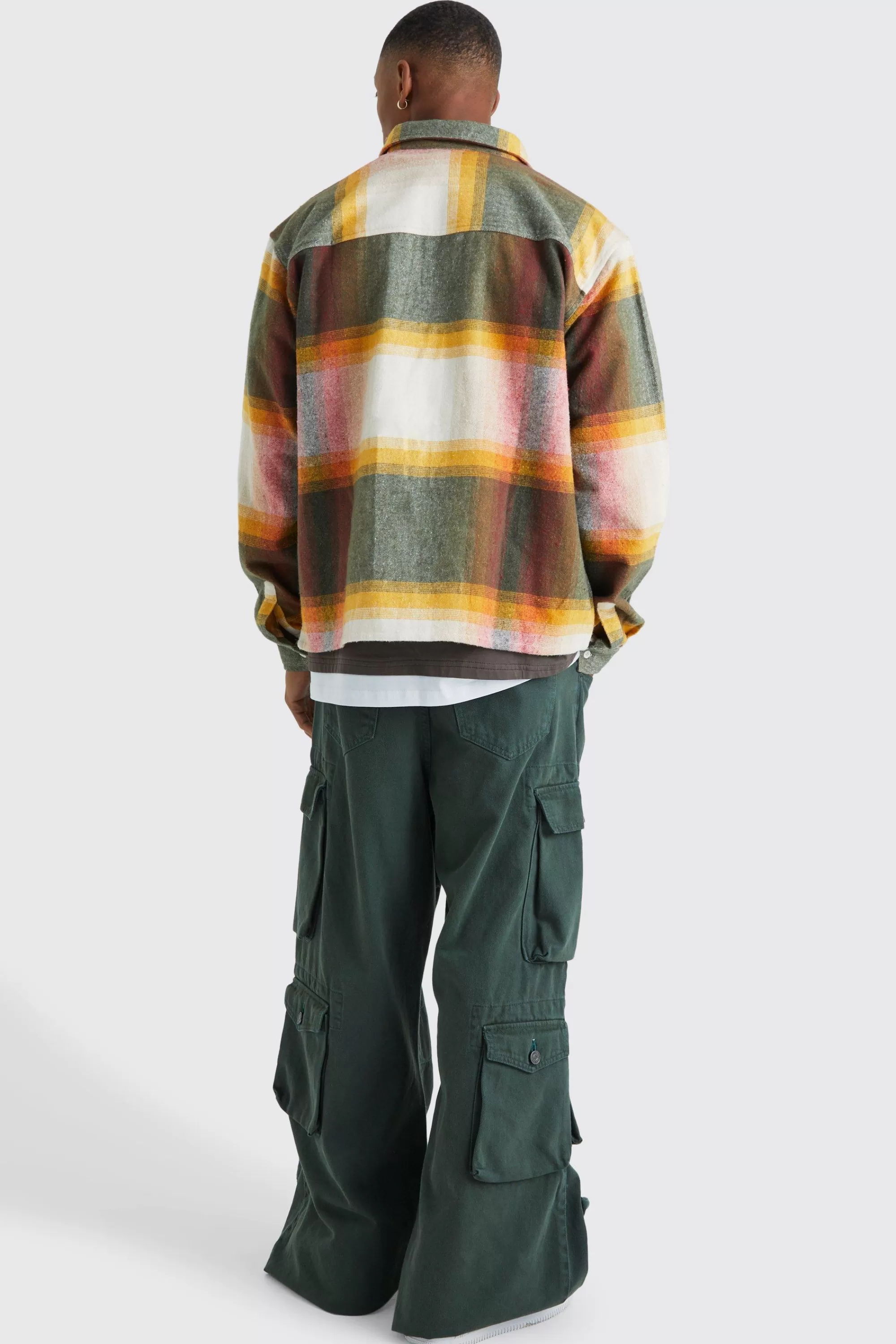 boohooMAN Heavyweight Check Boxy Overshirt | UK