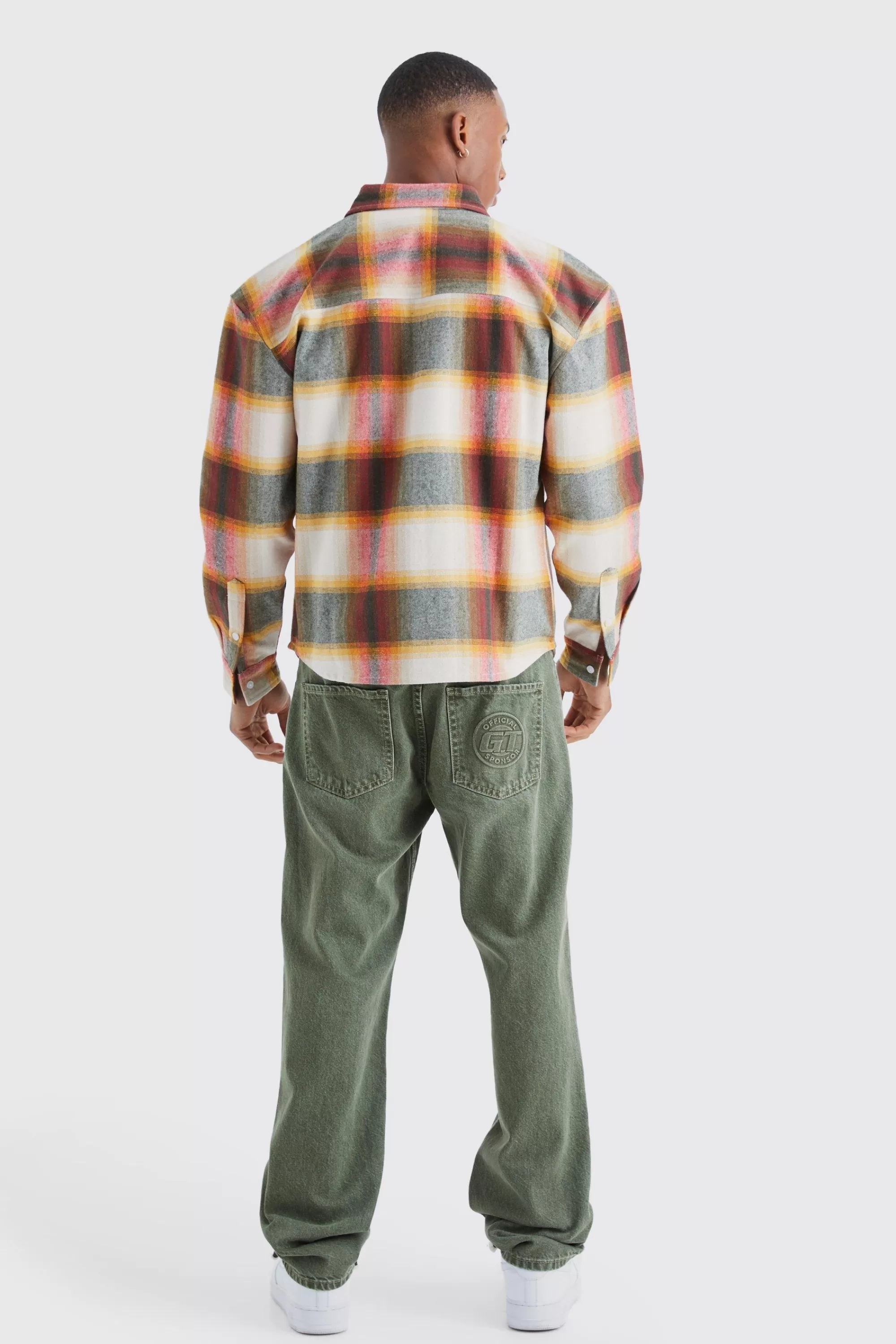 boohooMAN Heavyweight Check Boxy Overshirt | UK