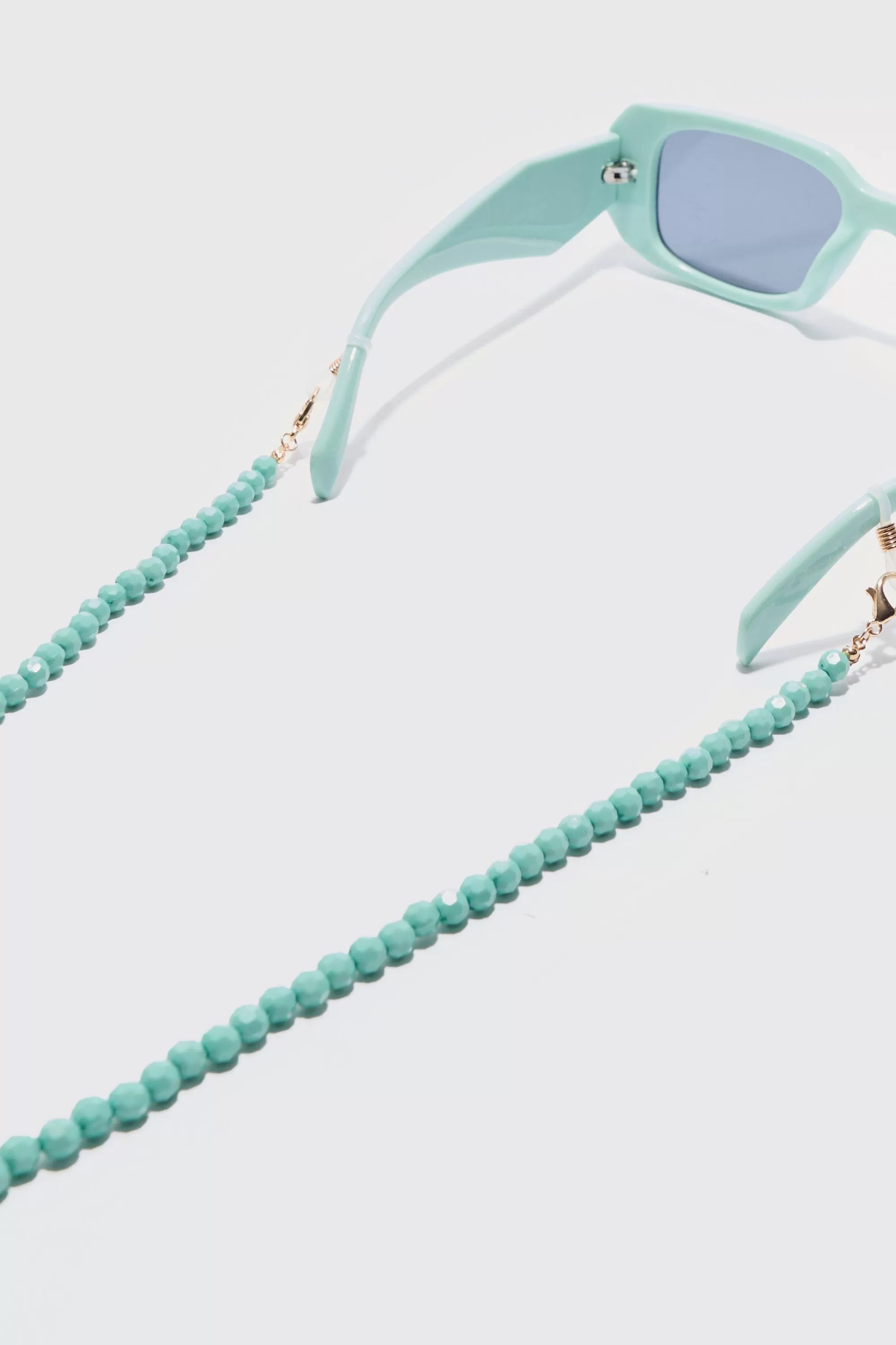 boohooMAN Iced Bead Sunglasses Chain In | UK
