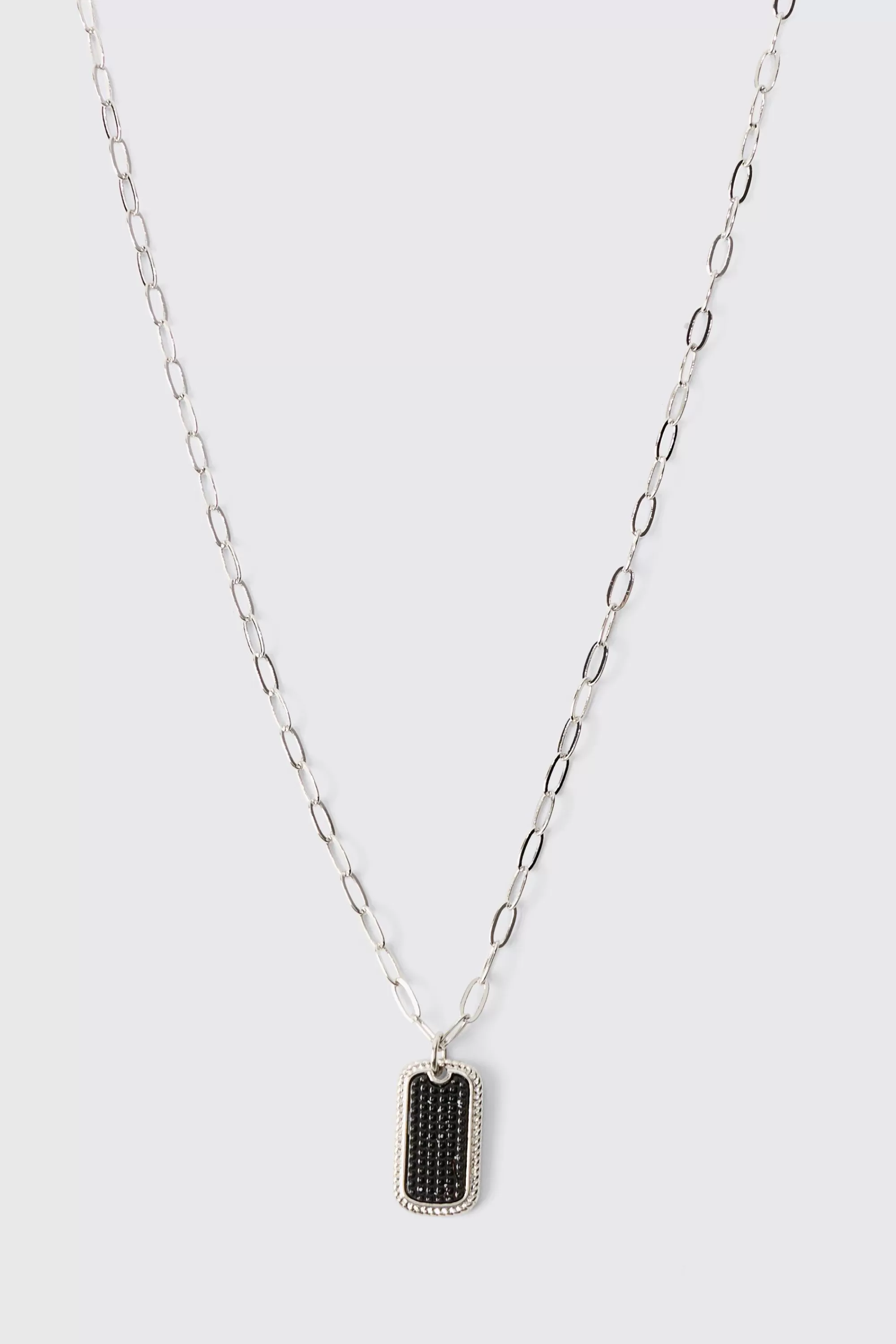 boohooMAN Iced Pendant Chain Necklace | UK