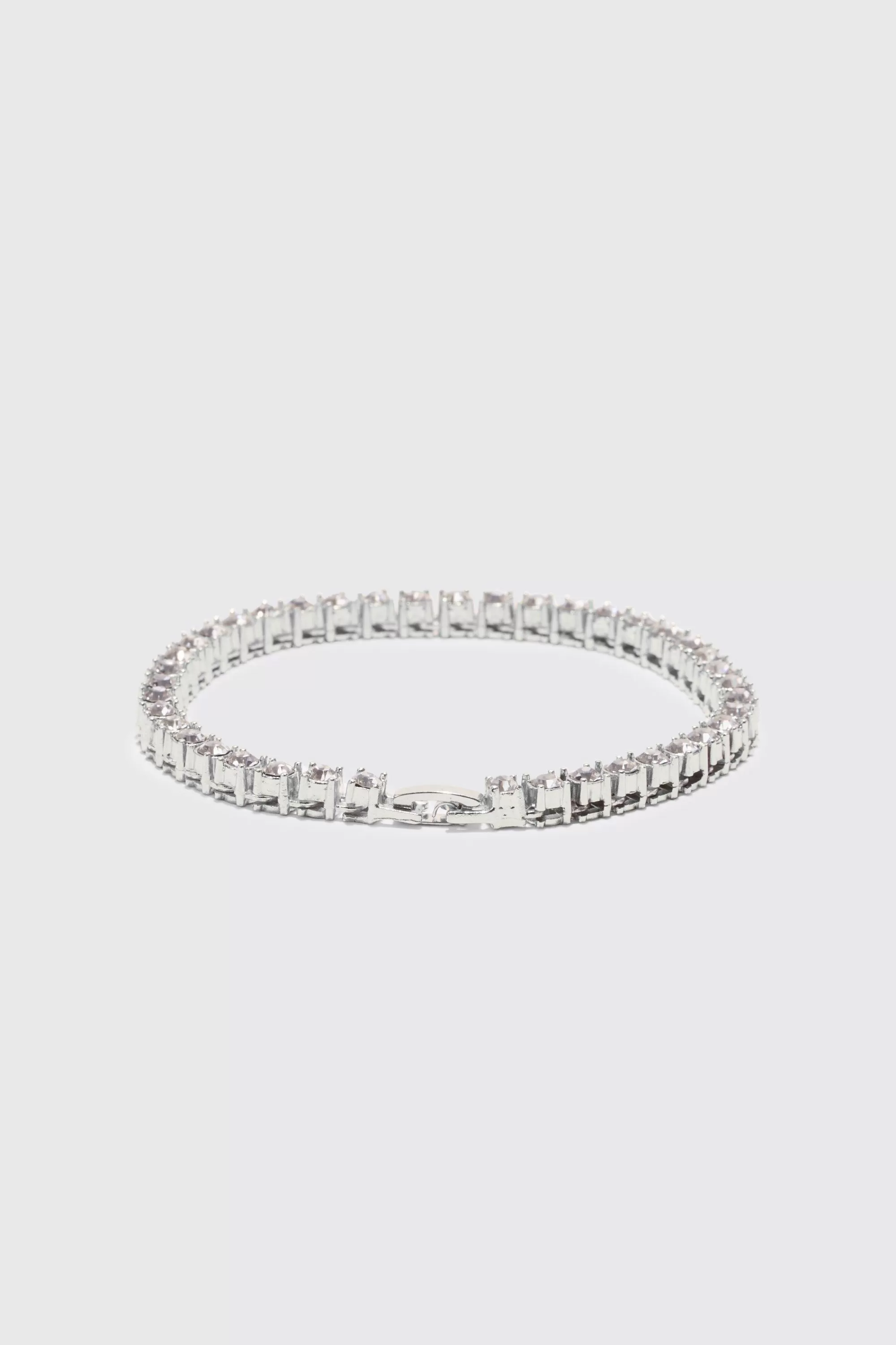 boohooMAN Iced Tennis Chain Bracelet | UK