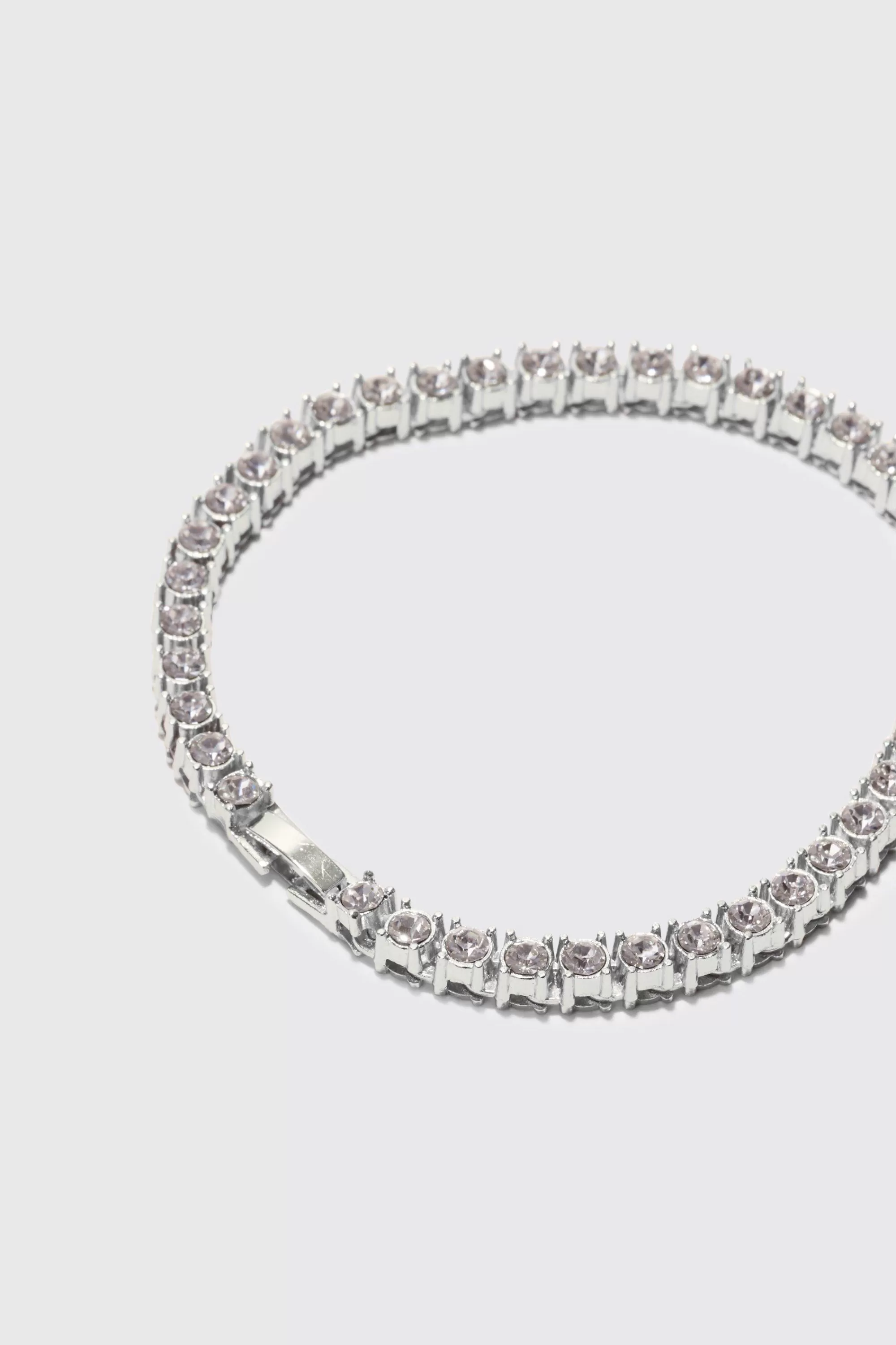 boohooMAN Iced Tennis Chain Bracelet | UK