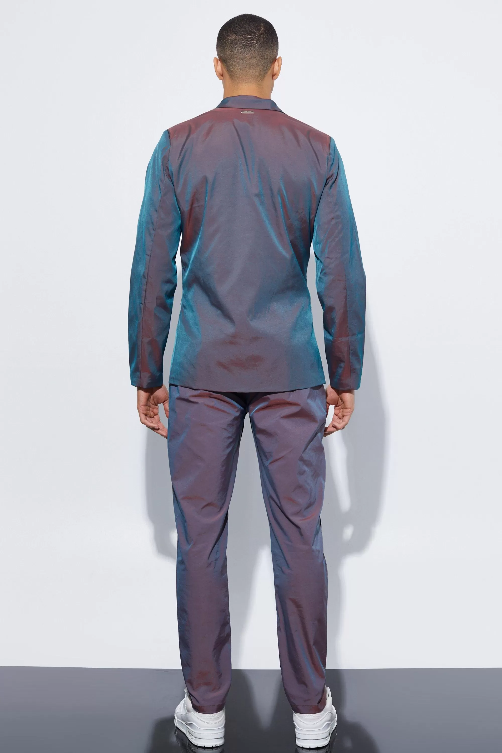 boohooMAN Iridescent Slim Fit Single Breasted Blazer | UK