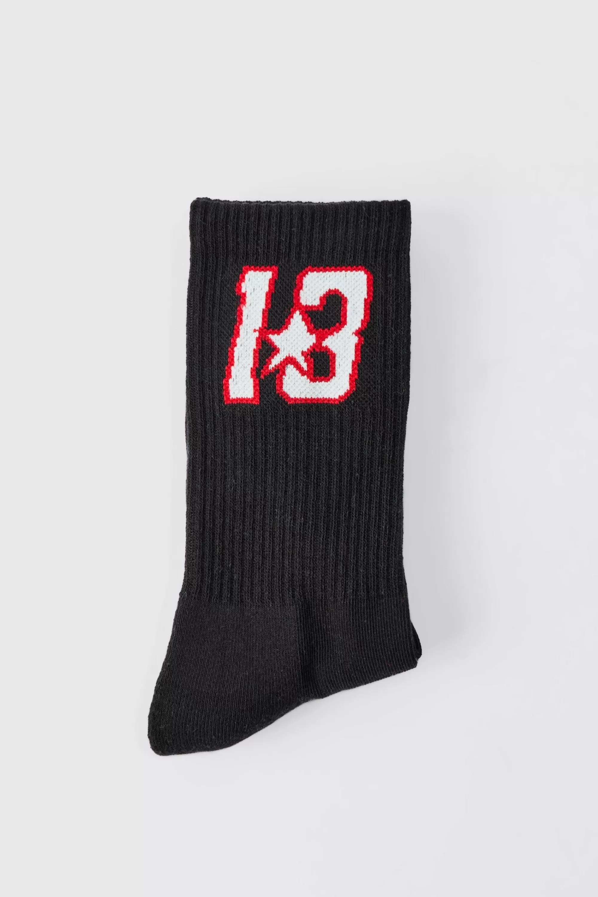 boohooMAN Jacquard 13 Graphic Sports Sock | UK