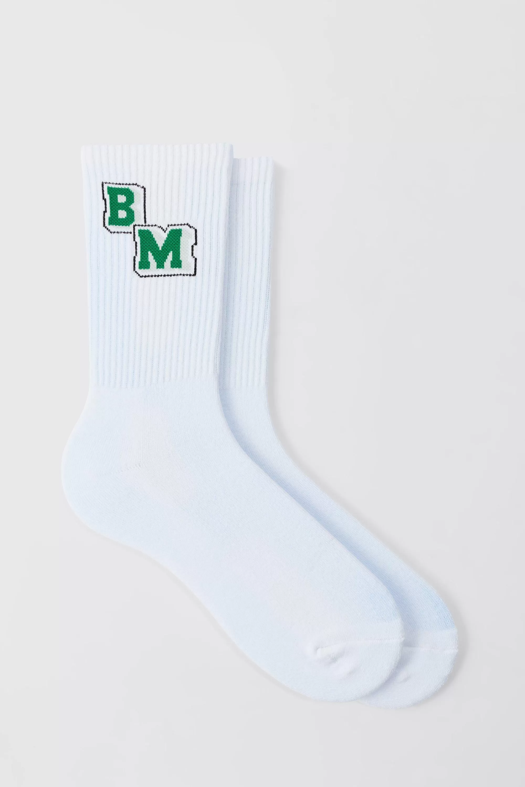 boohooMAN Jacquard Bm Graphic Sports Sock | UK