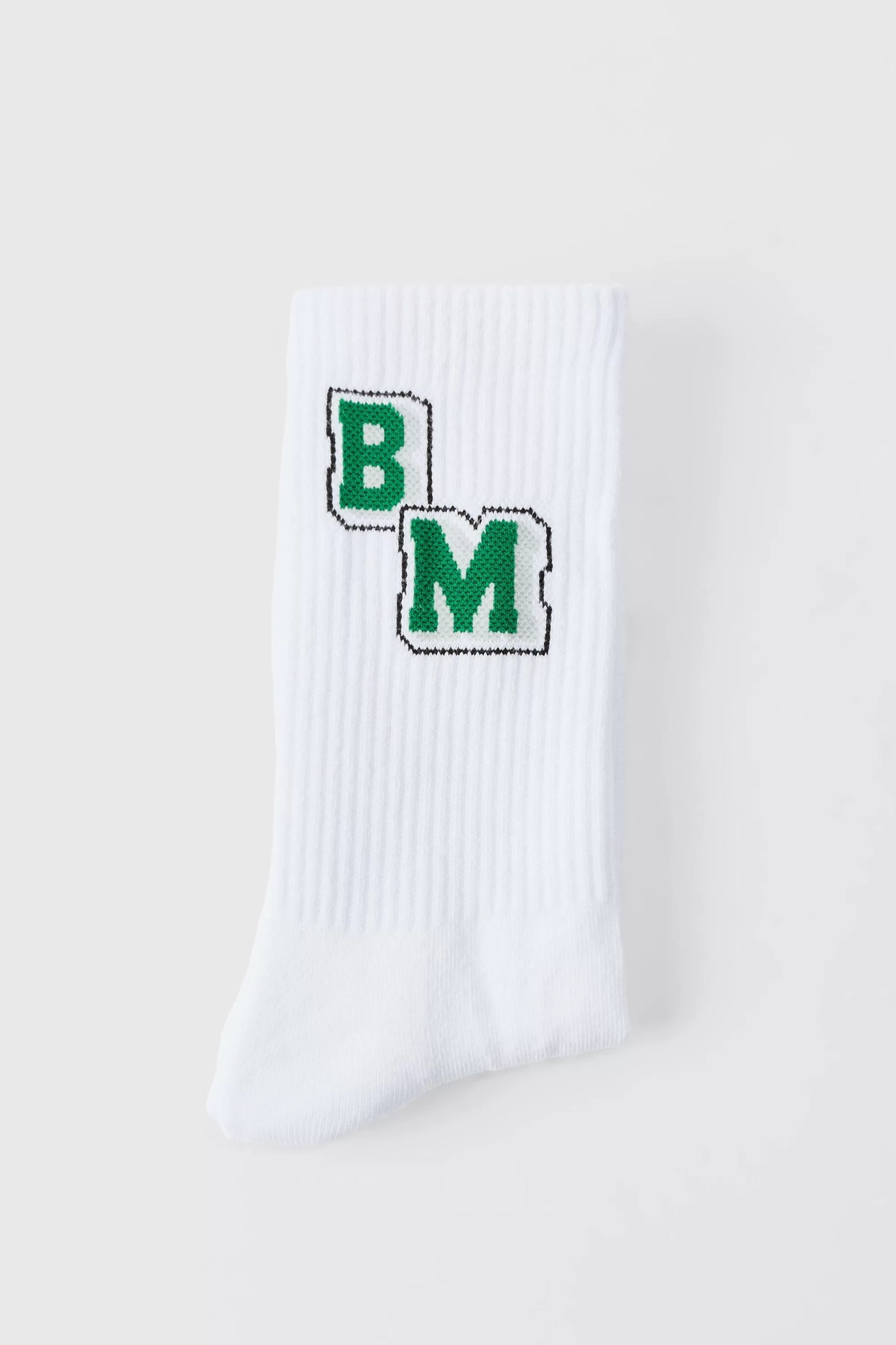 boohooMAN Jacquard Bm Graphic Sports Sock | UK