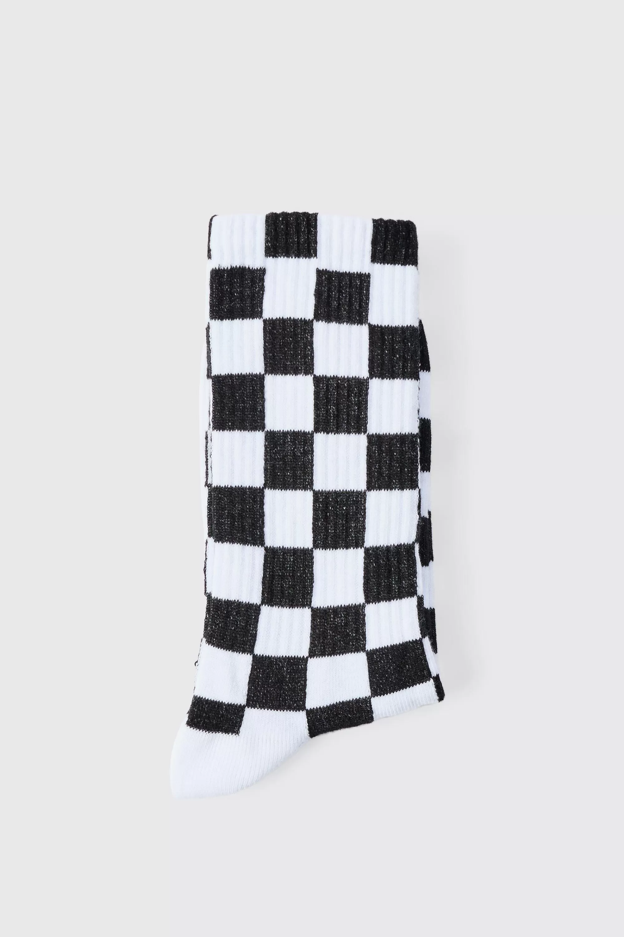 boohooMAN Jacquard Checkerboard Socks In | UK