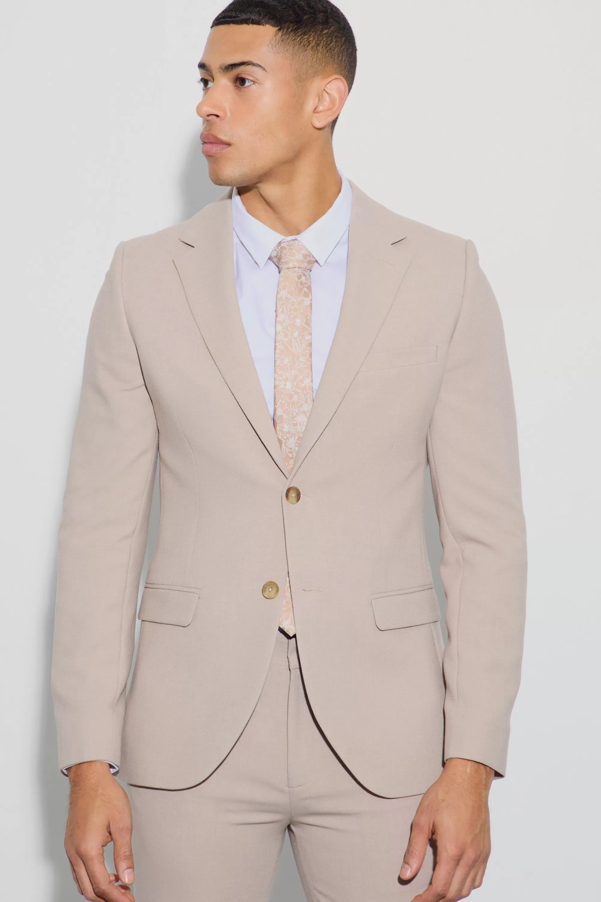 boohooMAN Jersey Skinny Single Breasted Suit Jacket | UK
