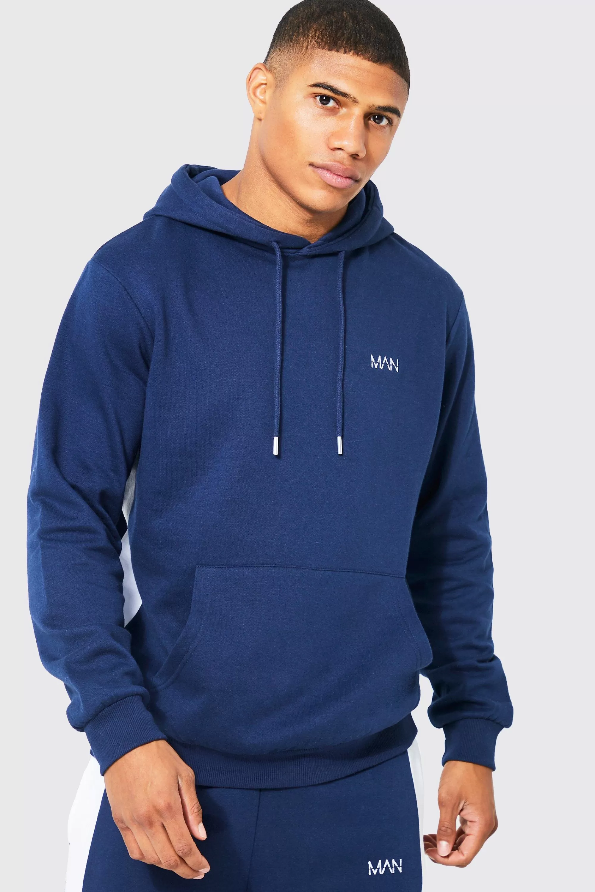 boohooMAN Lightweight Original Man Side Panel Hoodie | UK