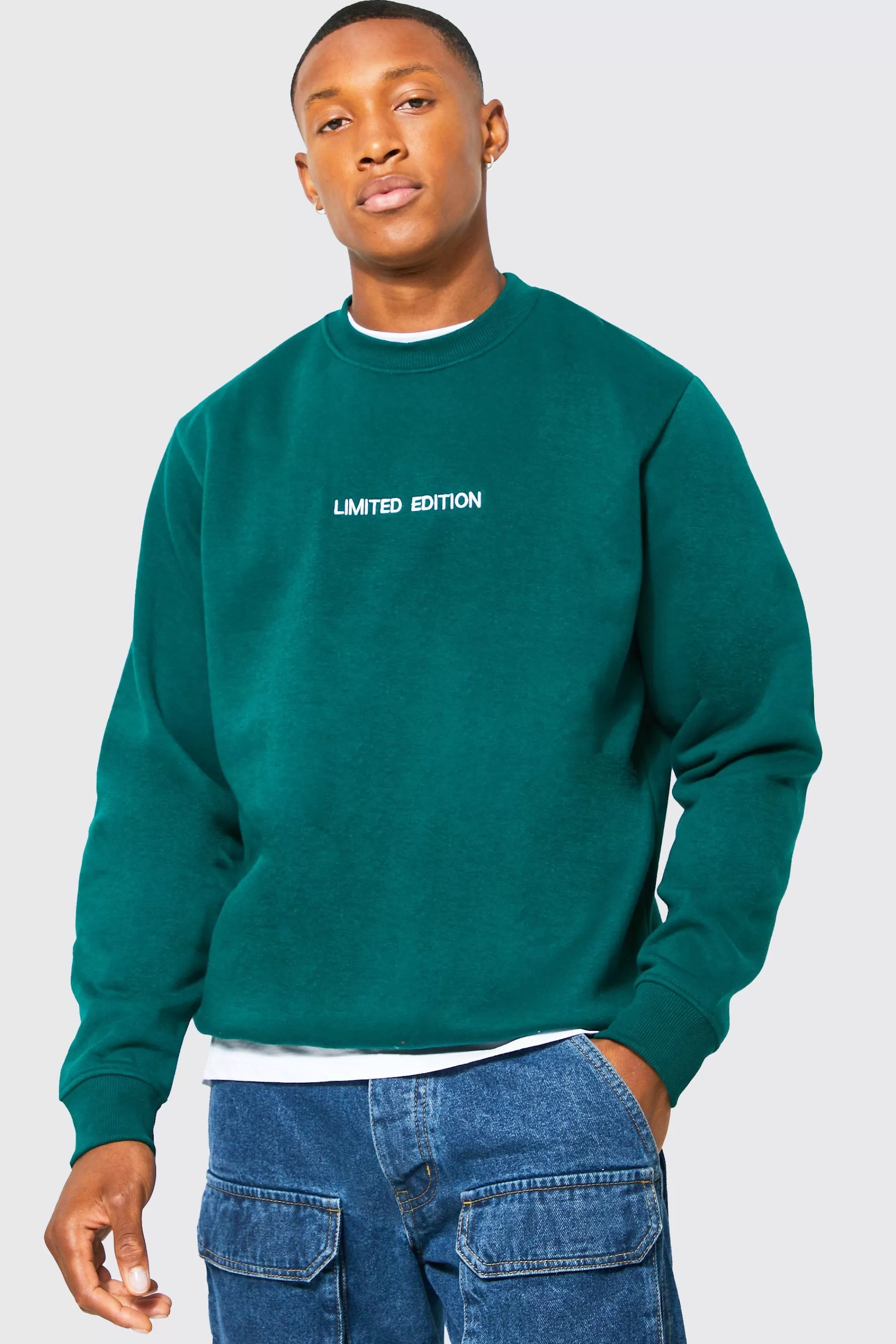 boohooMAN Limited Crew Neck Sweatshirt | UK