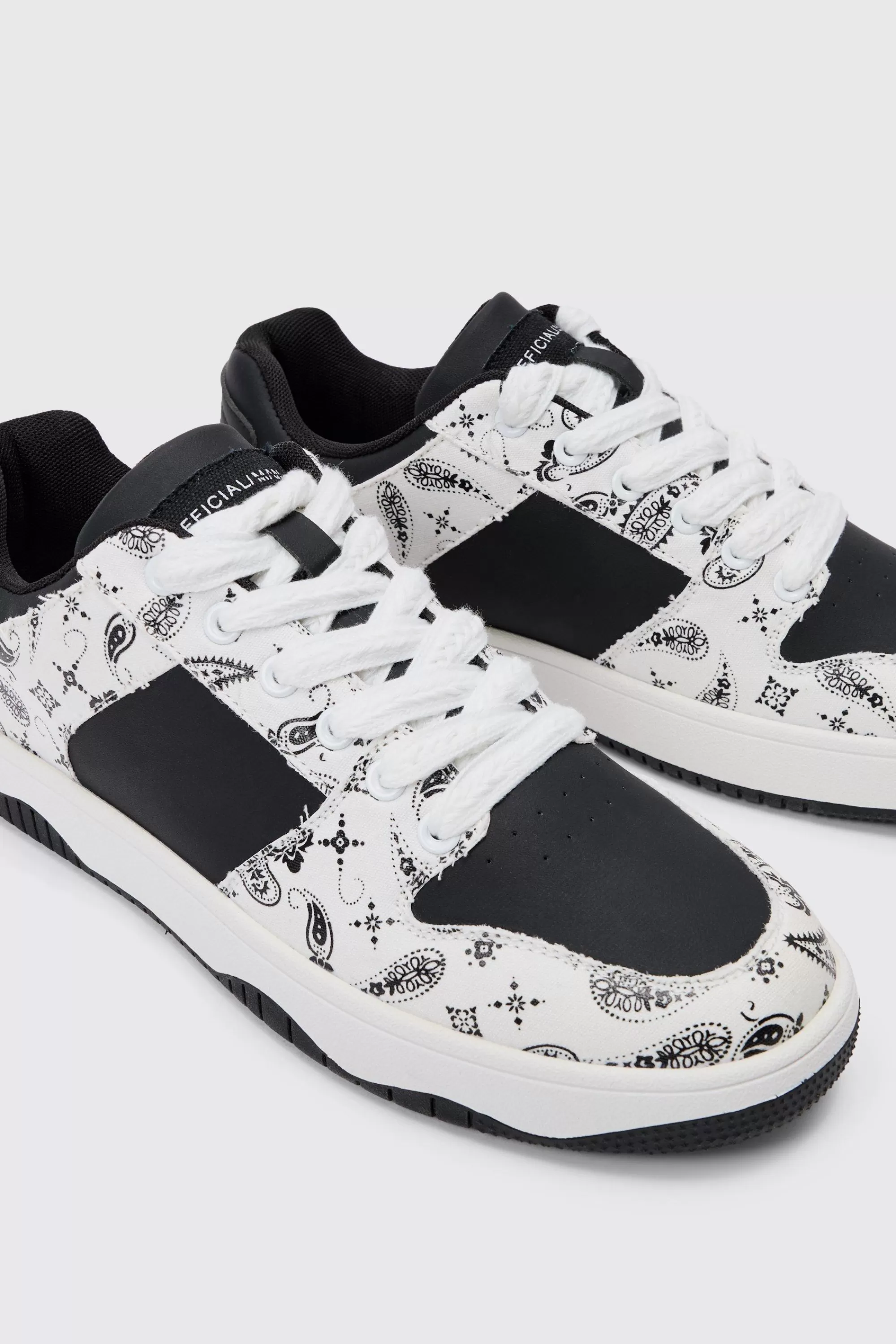 boohooMAN Limited Edition Bandana Print Chunky Trainer In | UK