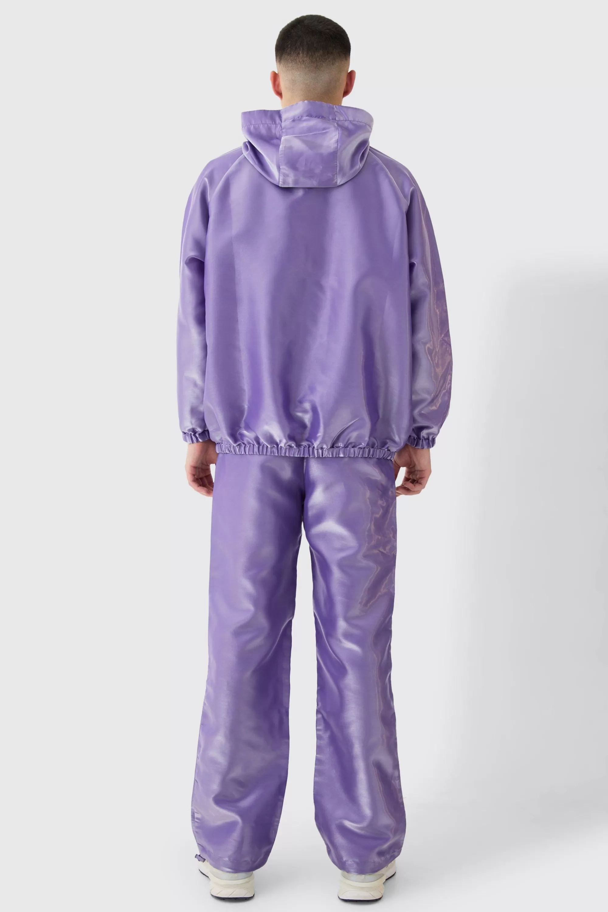 boohooMAN Liquid Metallic Parachute Trousers | UK