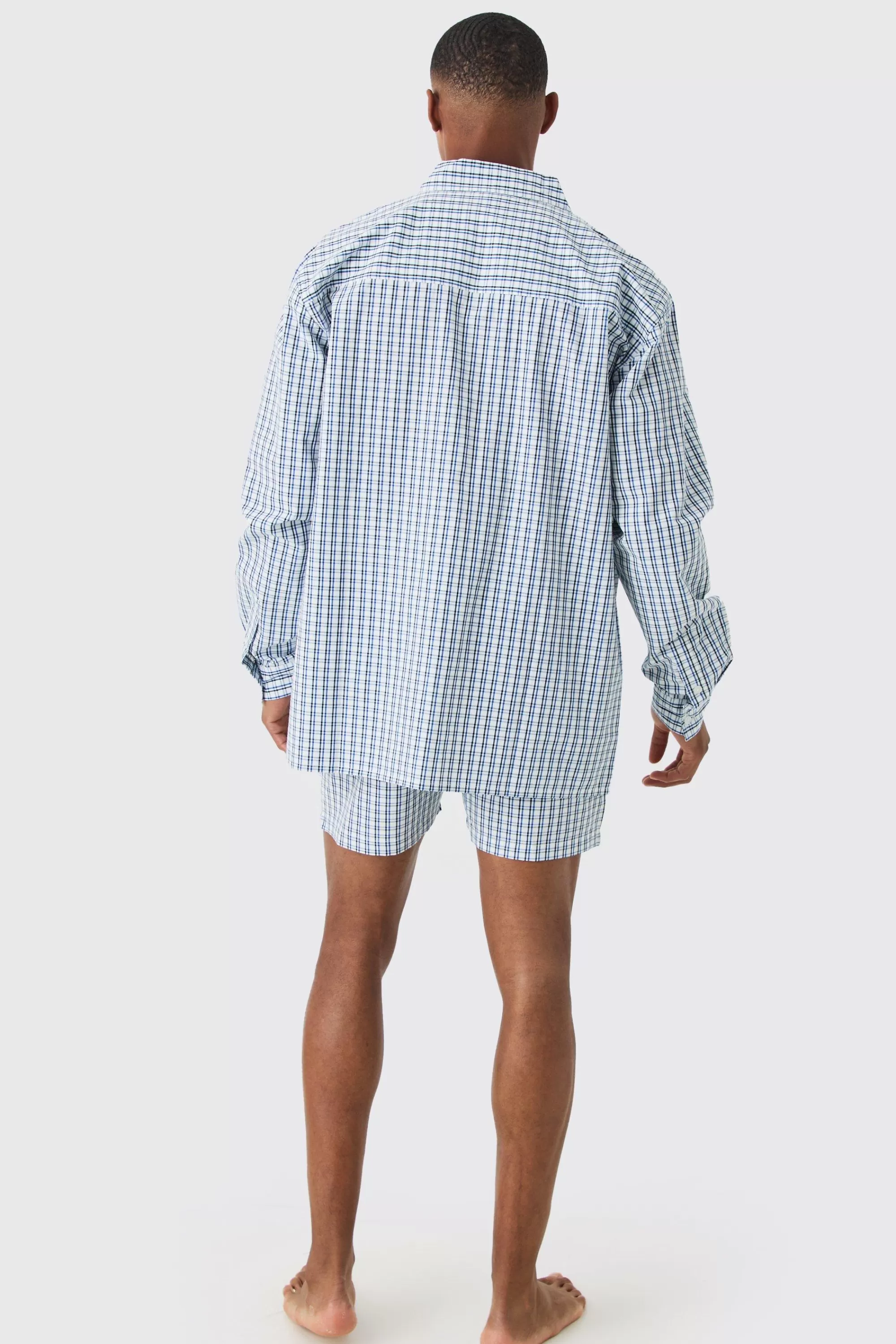 boohooMAN Long Sleeve Oversized Tab Stripe Shirt | UK