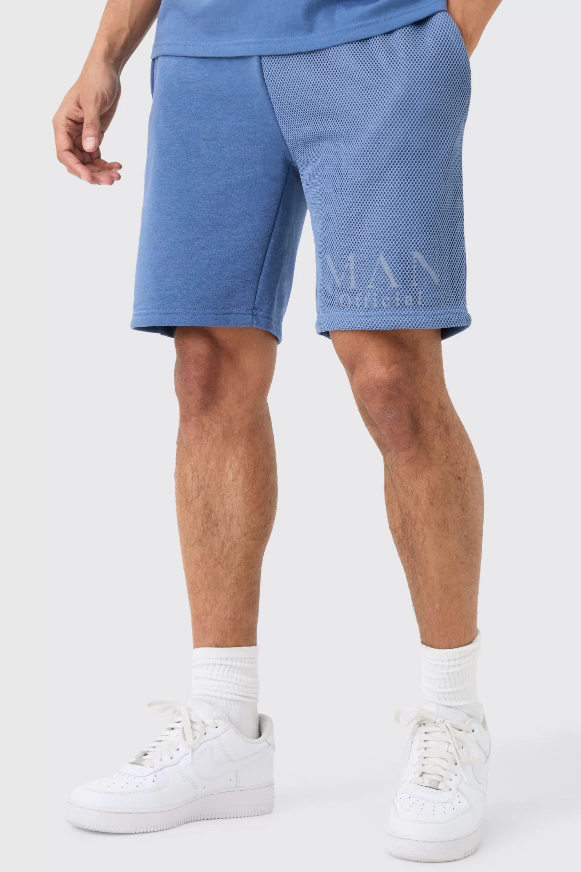 boohooMAN Loose Fit Man Official Splice Mesh Short | UK