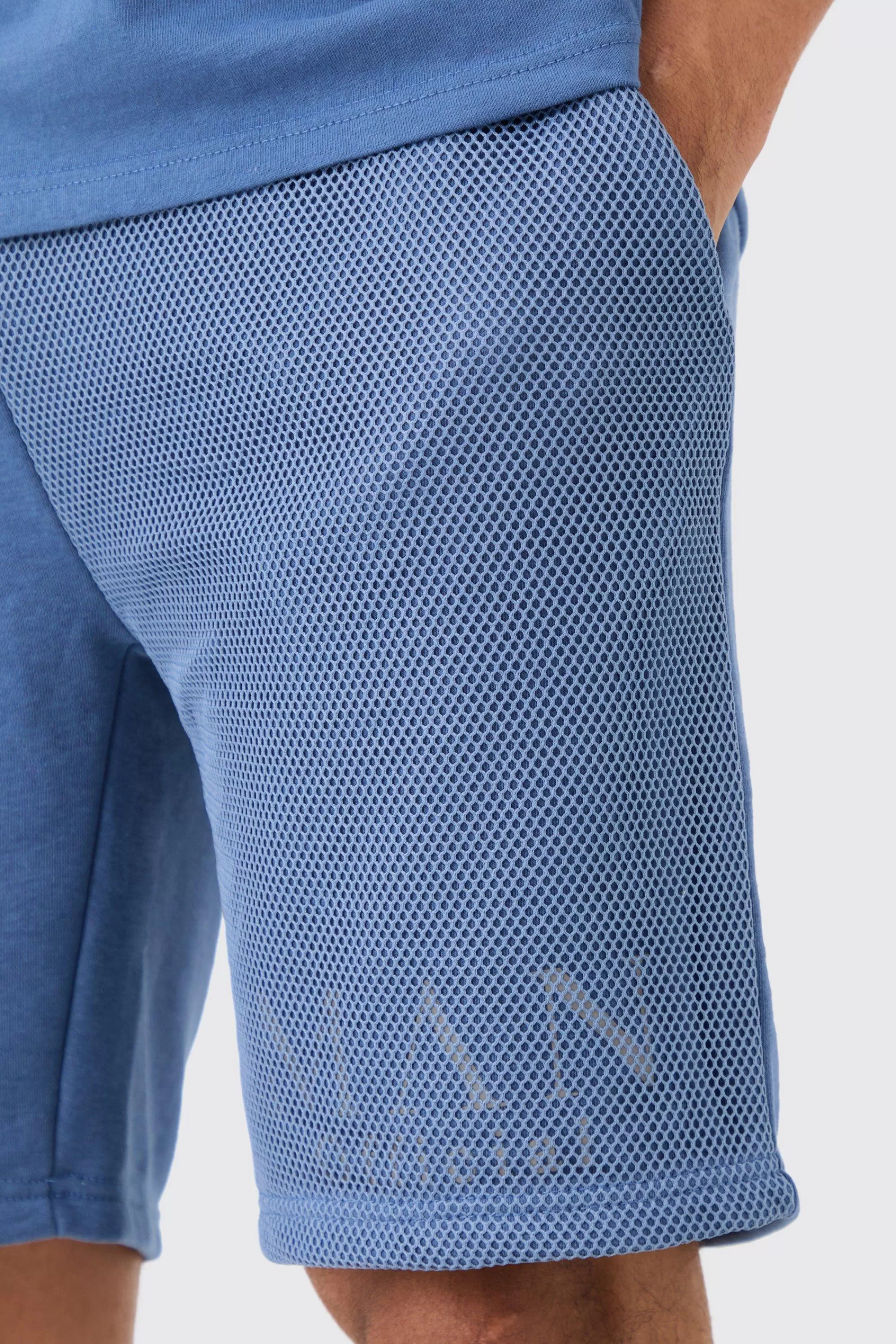 boohooMAN Loose Fit Man Official Splice Mesh Short | UK
