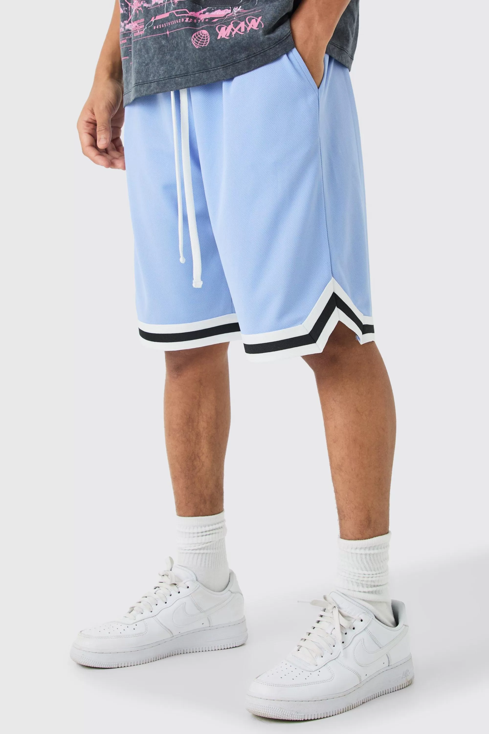 boohooMAN Loose Fit Mesh Basketball Short | UK