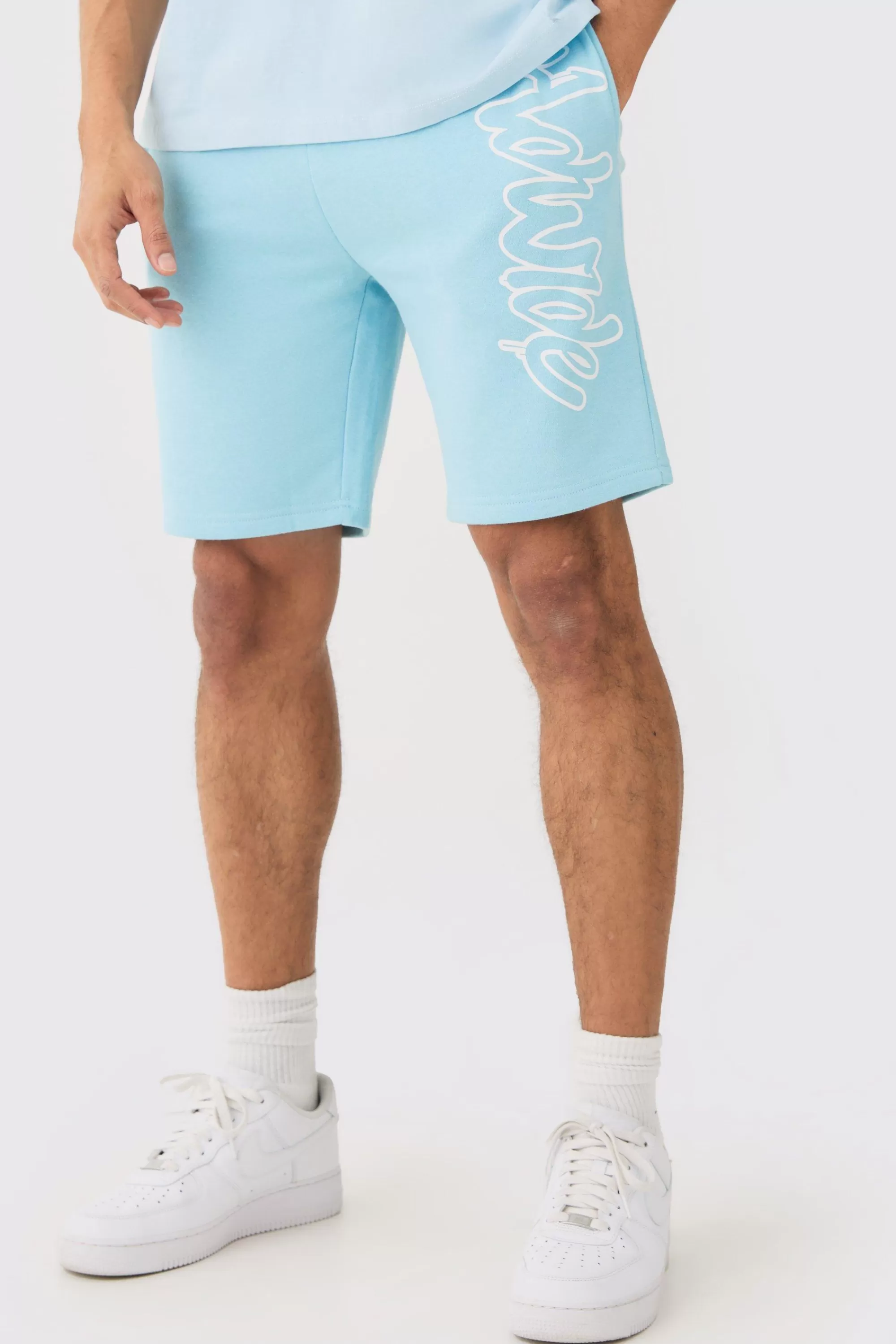 boohooMAN Loose Fit Worldwide Print Short | UK