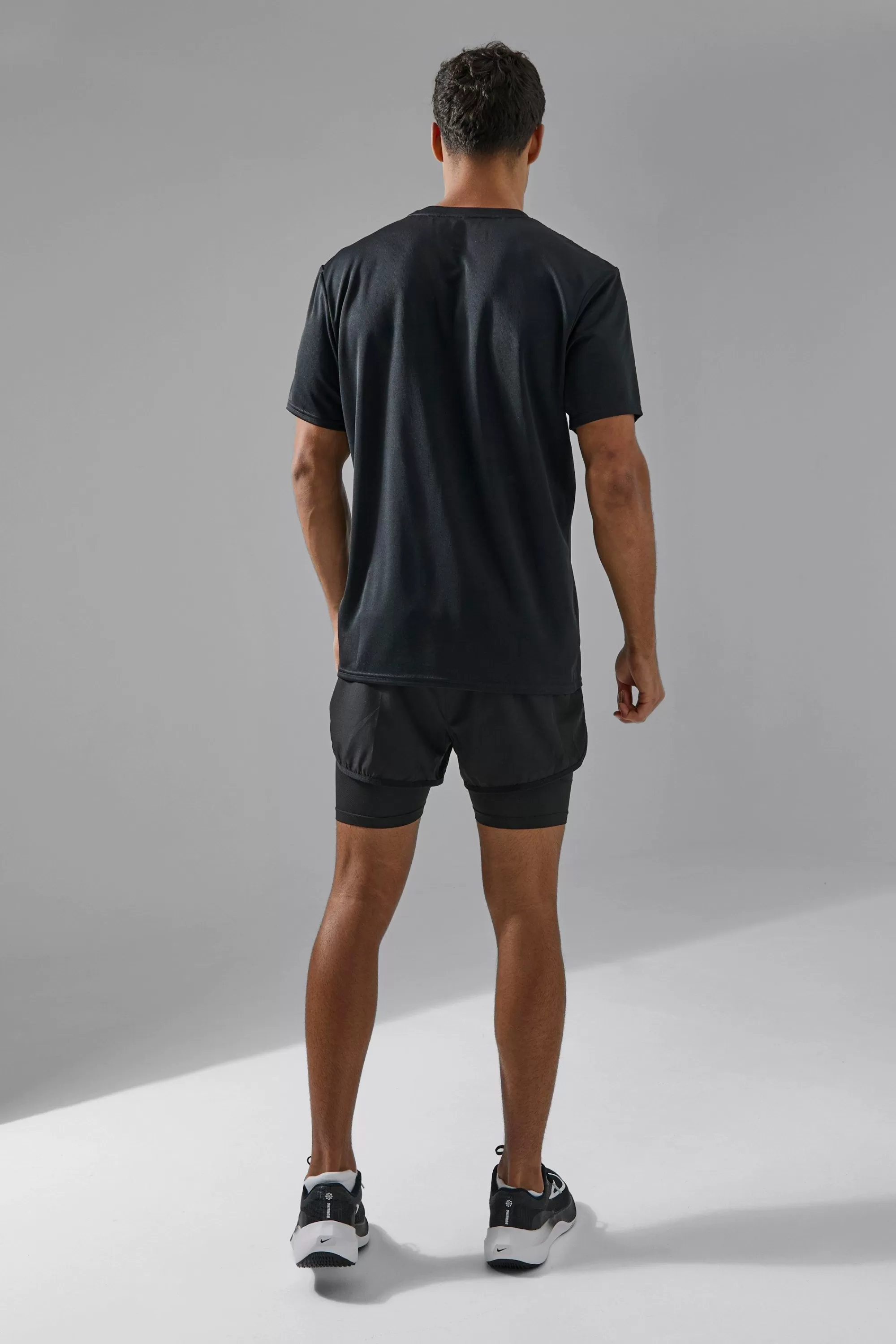 boohooMAN Man Active 2 In 1 3inch Regular Fit Running Short | UK