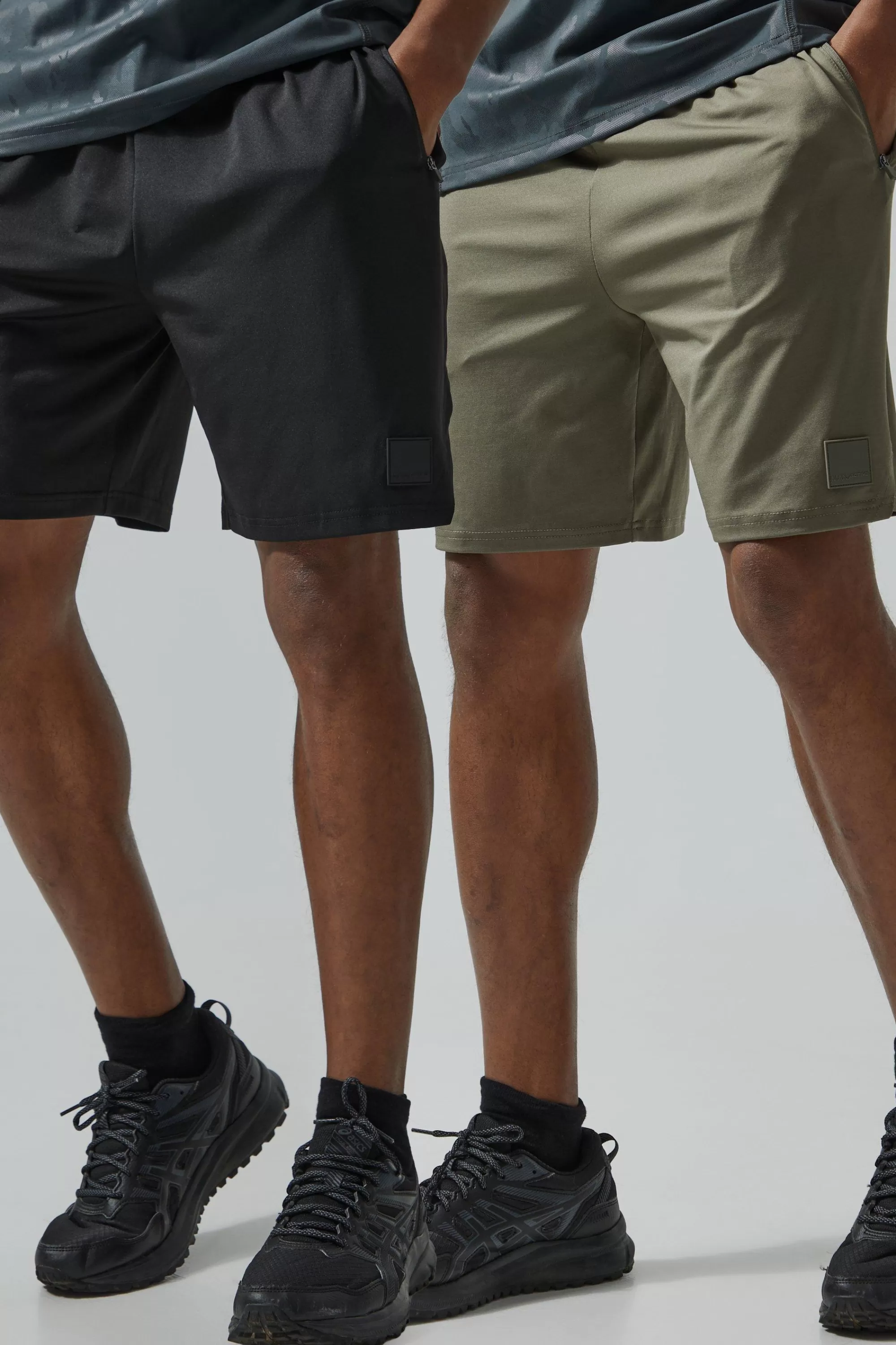 boohooMAN Man Active 2 Pack 5inch Performance Shorts | UK