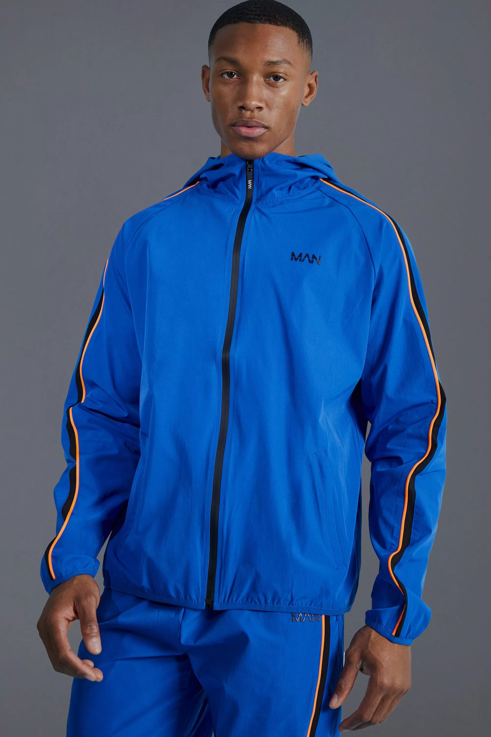 boohooMAN Man Active Colour Block Regular Fit Windbreaker | UK
