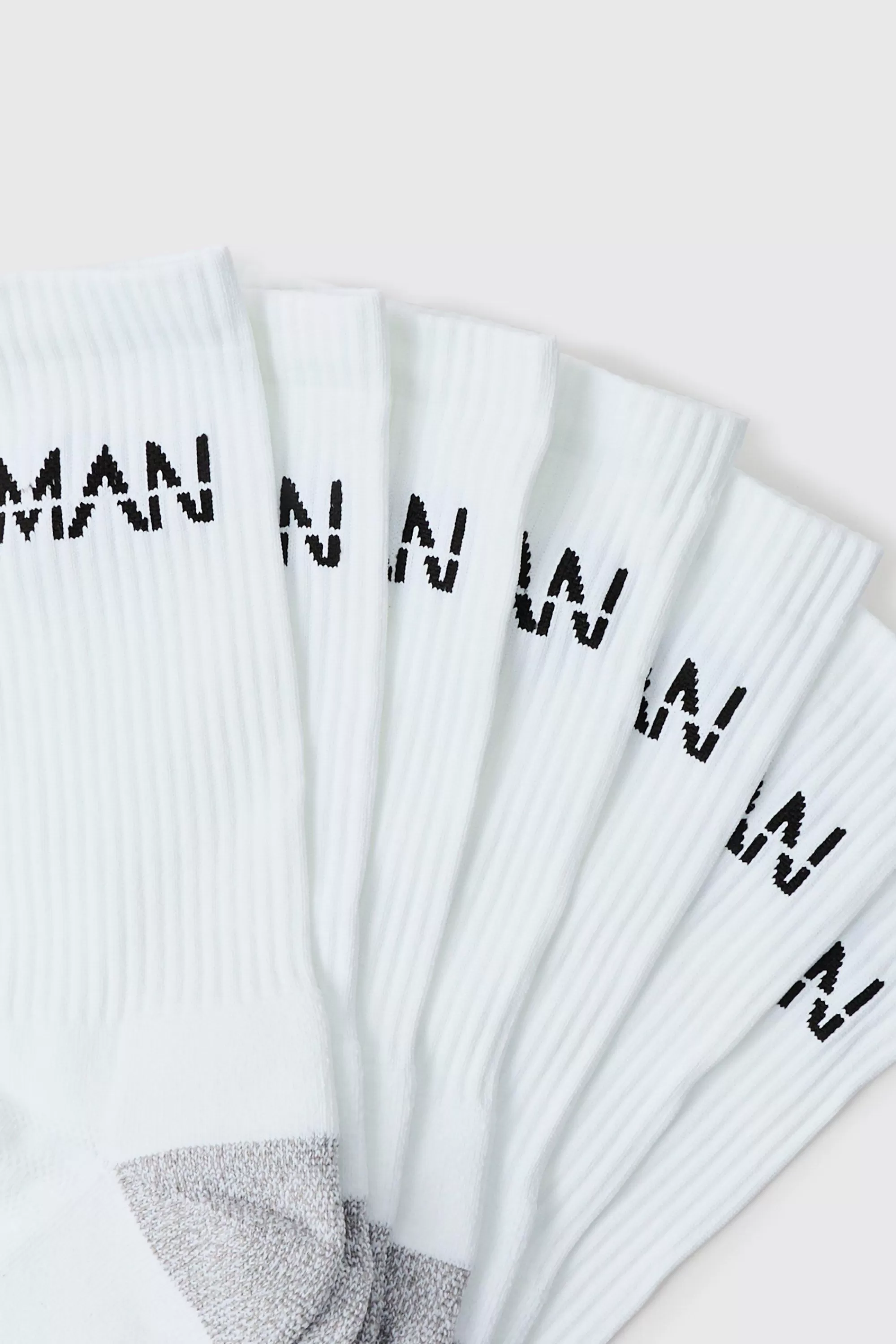 boohooMAN Man Active Cushioned Training Crew 7 Pack Socks | UK